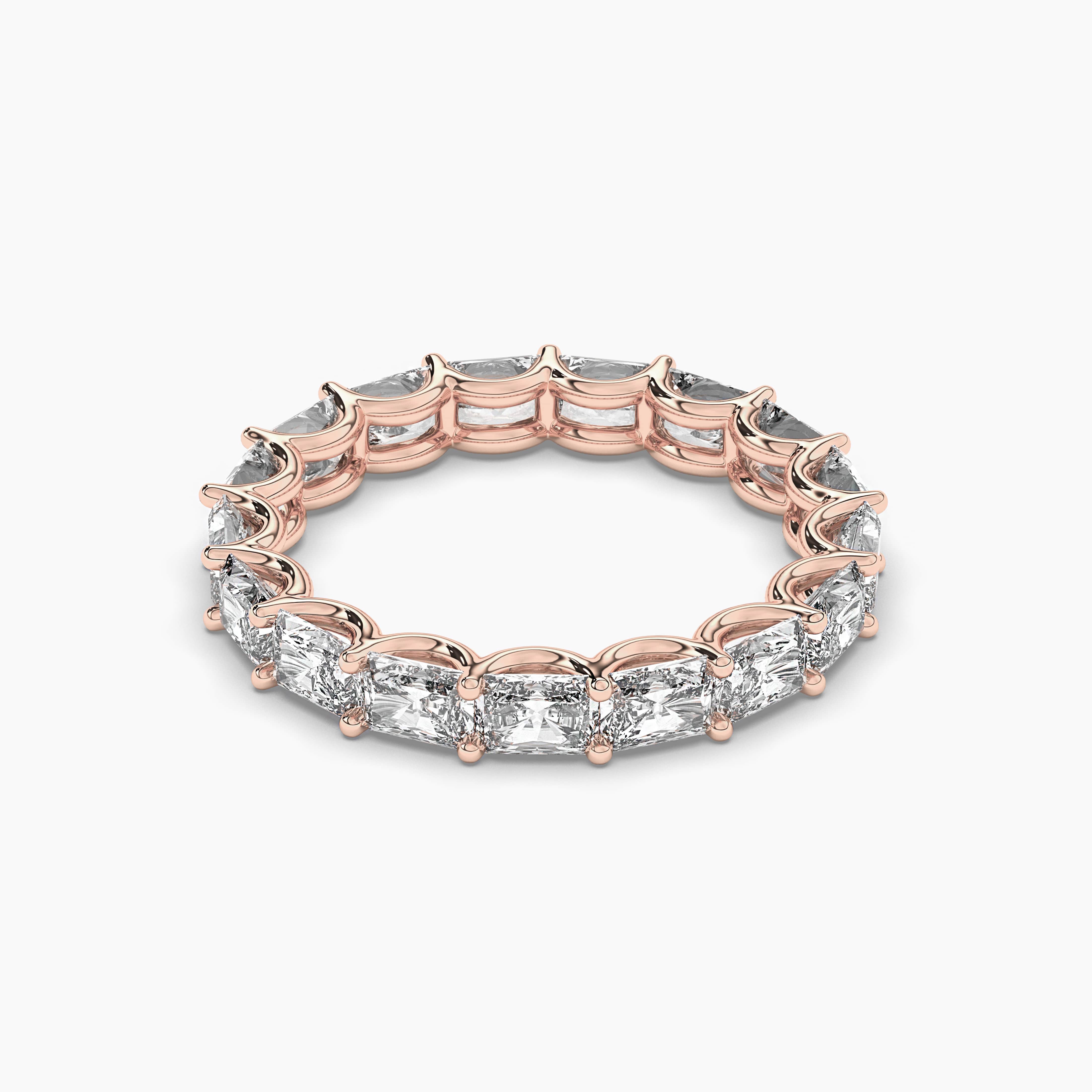 ROSE GOLD RAIDANT CUT DIAMOND ETERNITY RING