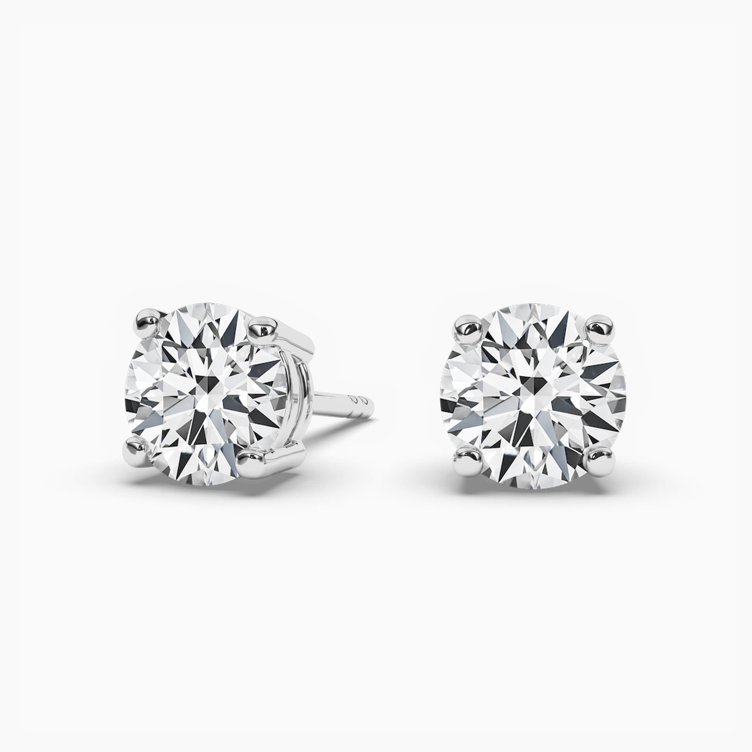 White Gold Lab-Grown Diamond Stud Earrings