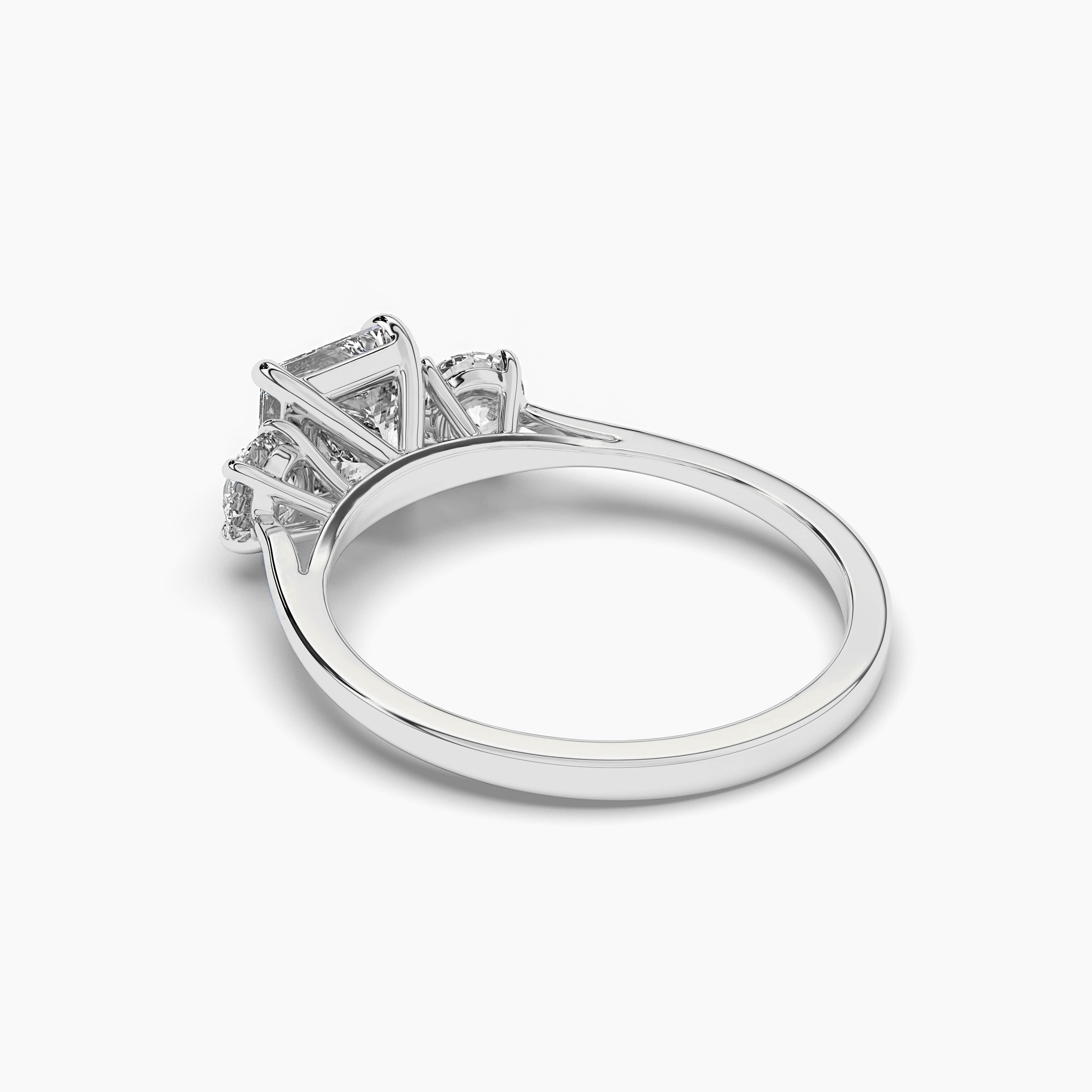 Princess Cut Diamond Three Stone Engagement Ring in White Gold
