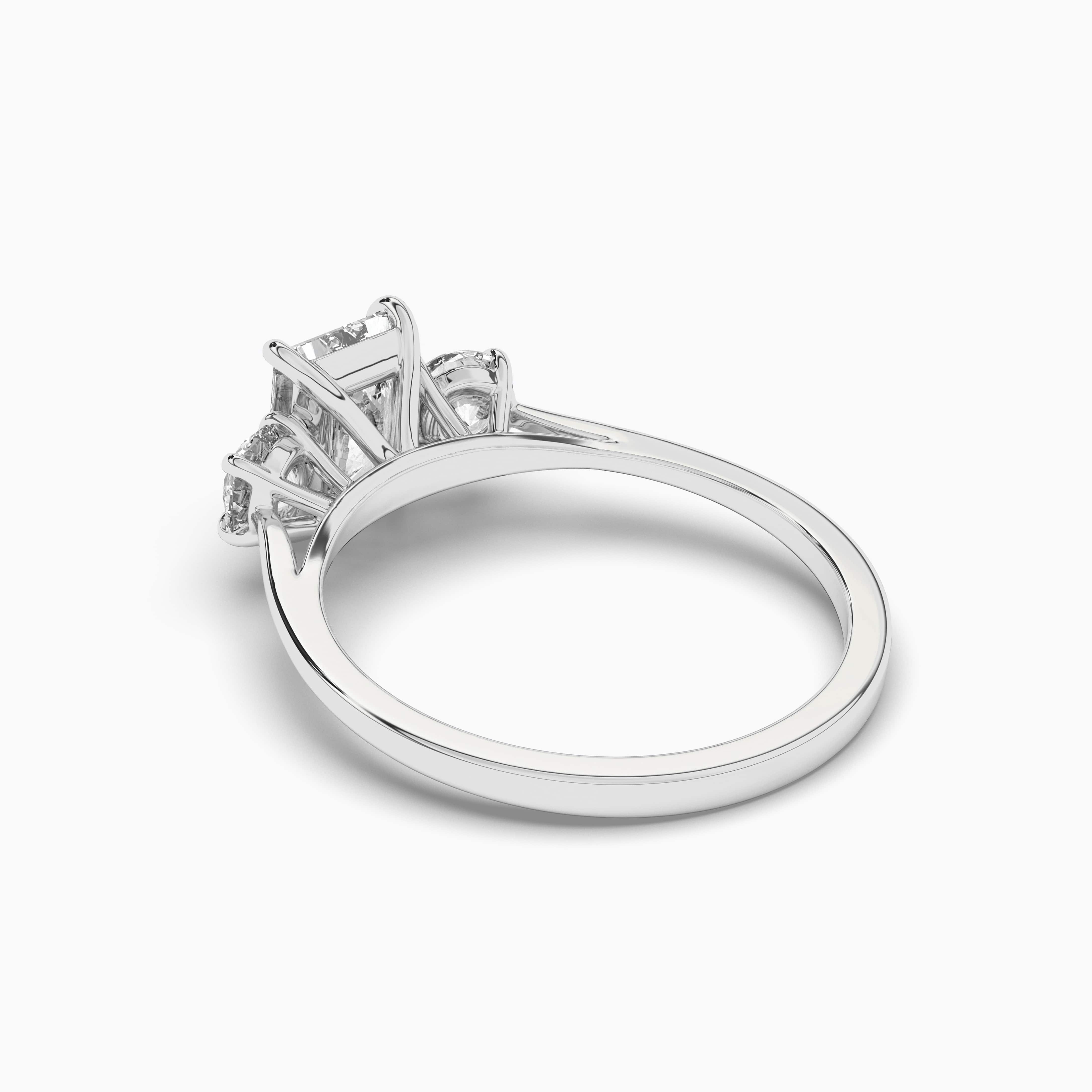 The Three Stone Radiant Engagement Ring White Gold