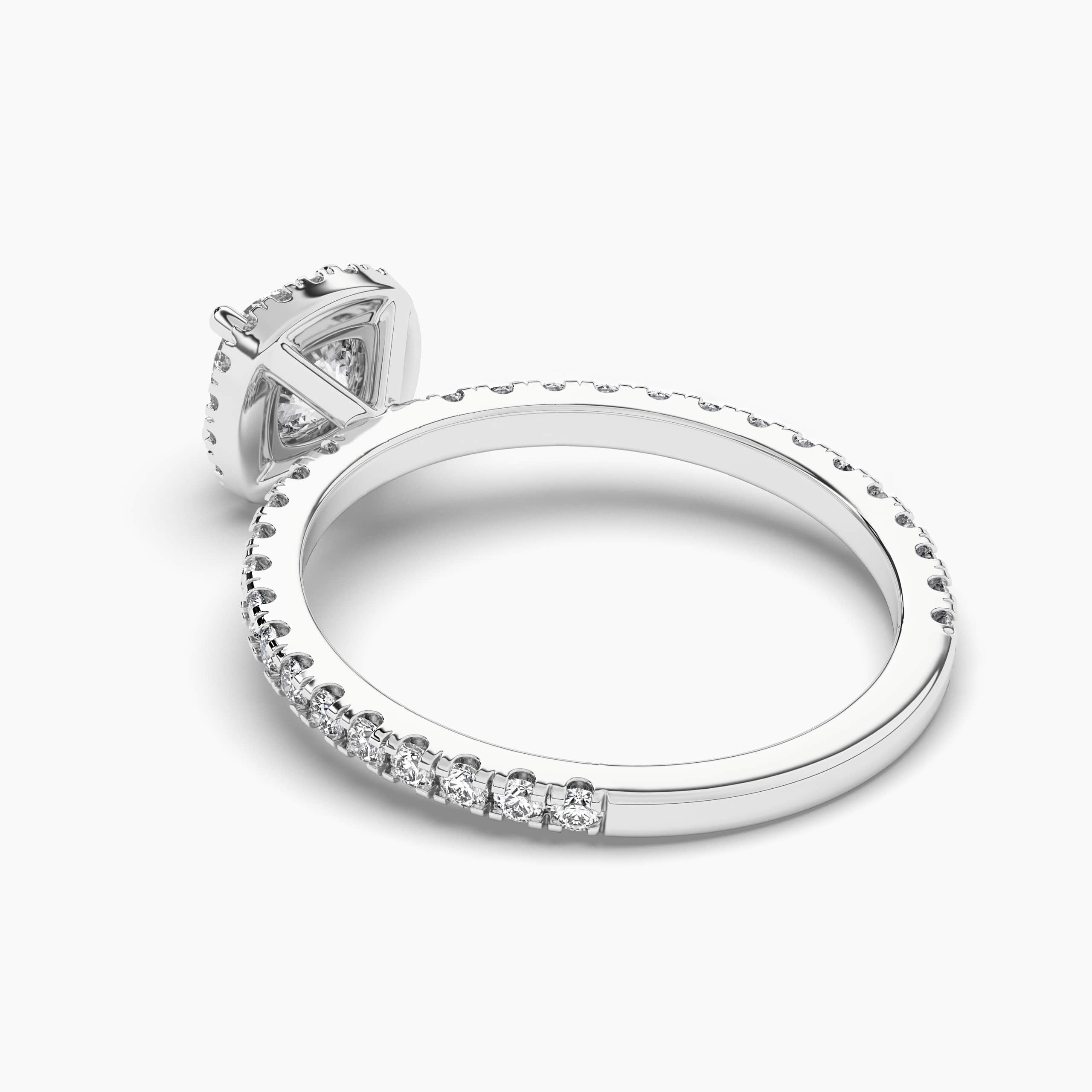 White Gold Emerald Cut Amethyst Diamond Women's Ring