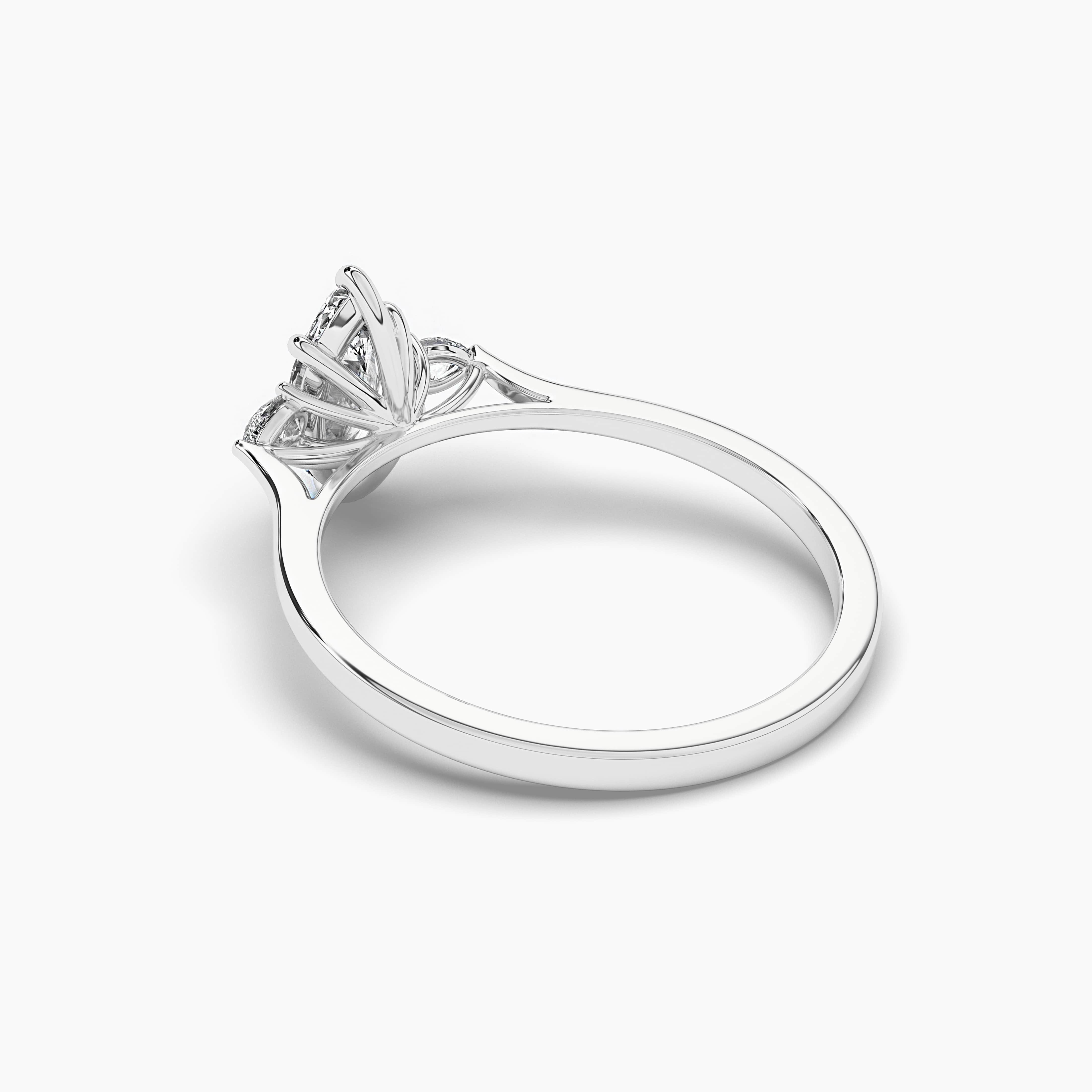 Solid Gold Gemstone Marquise Ring in White Gold