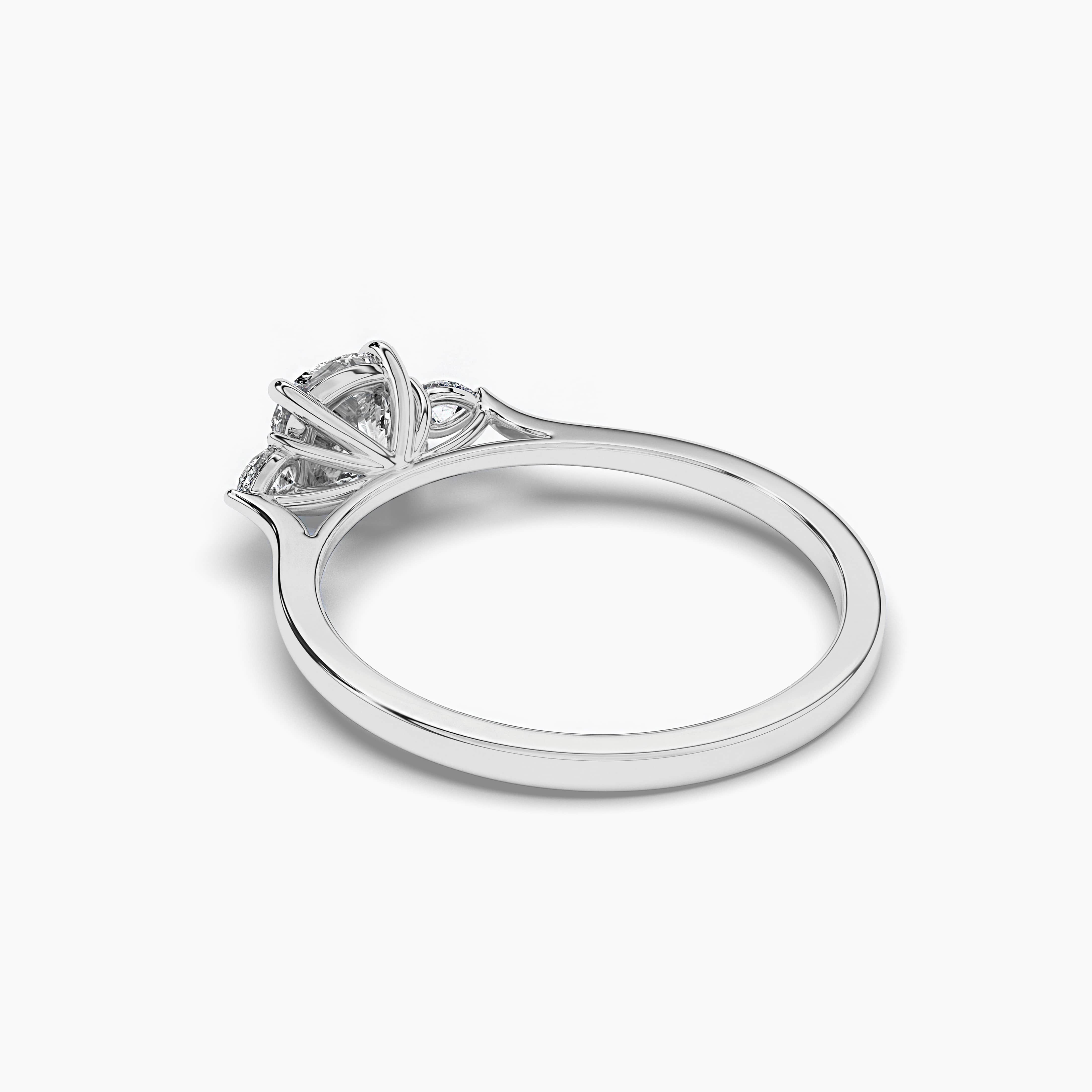 Cushion Moissanite Halo Engagement Ring White Gold