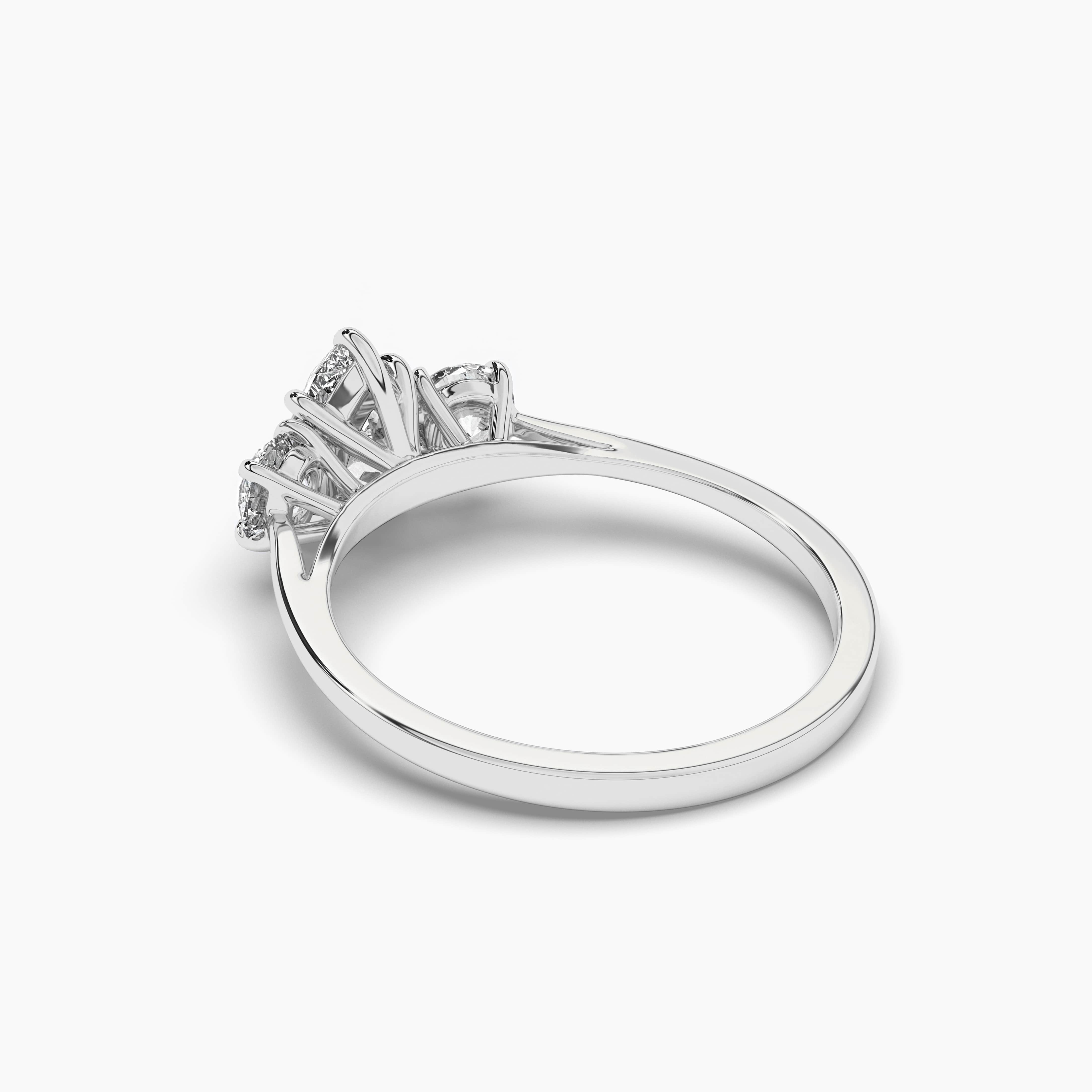 The Three Stone Pear Engagement Ring White Gold