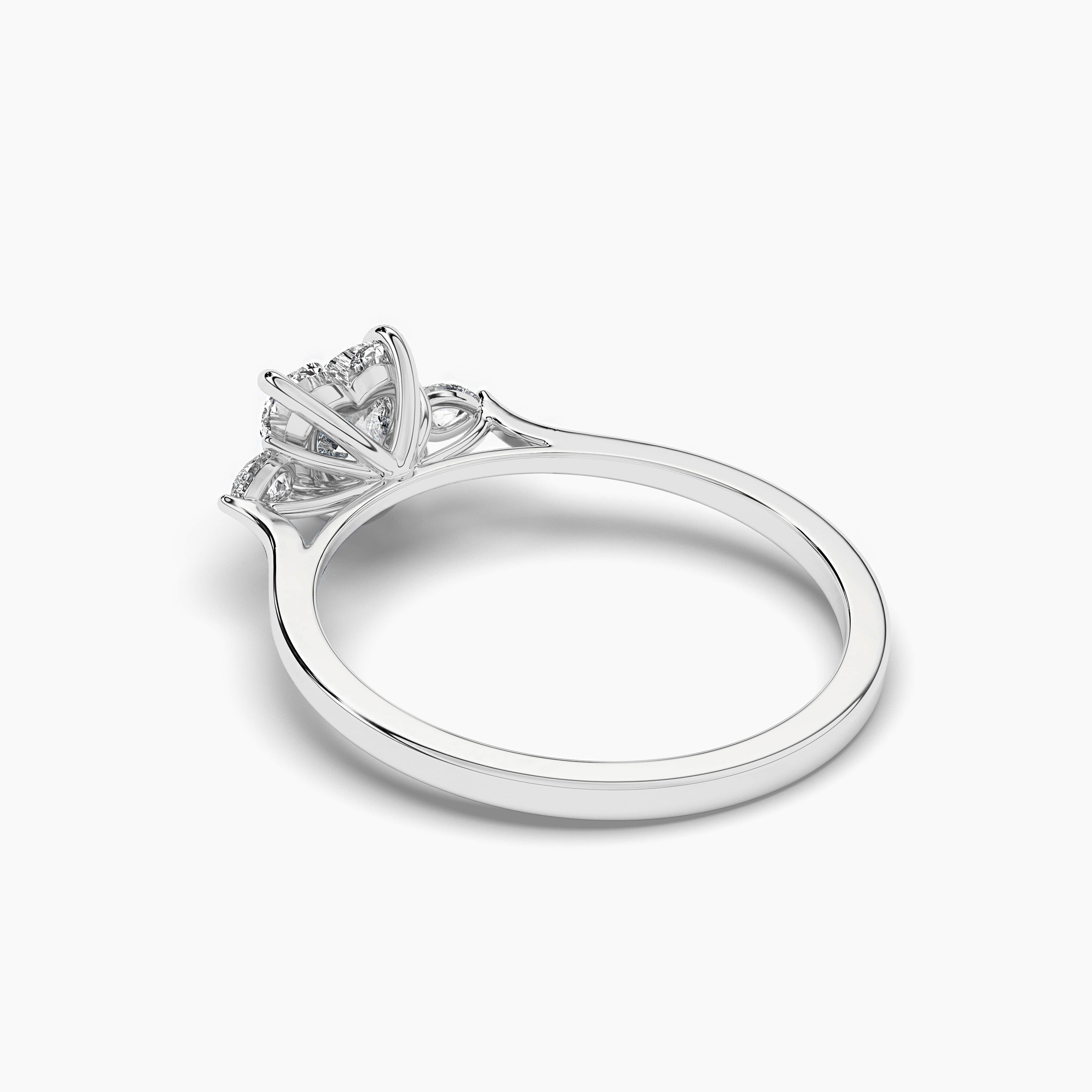 Heart Shaped Tapered 3 Stone Ring