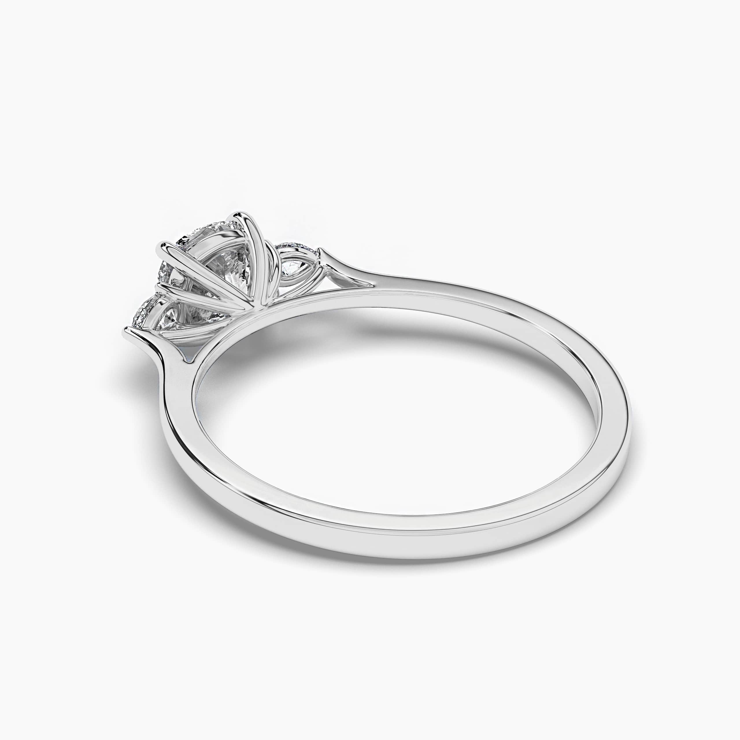White Gold Cushion Cut Solitaire Ring with Halo Accents Diamonds 