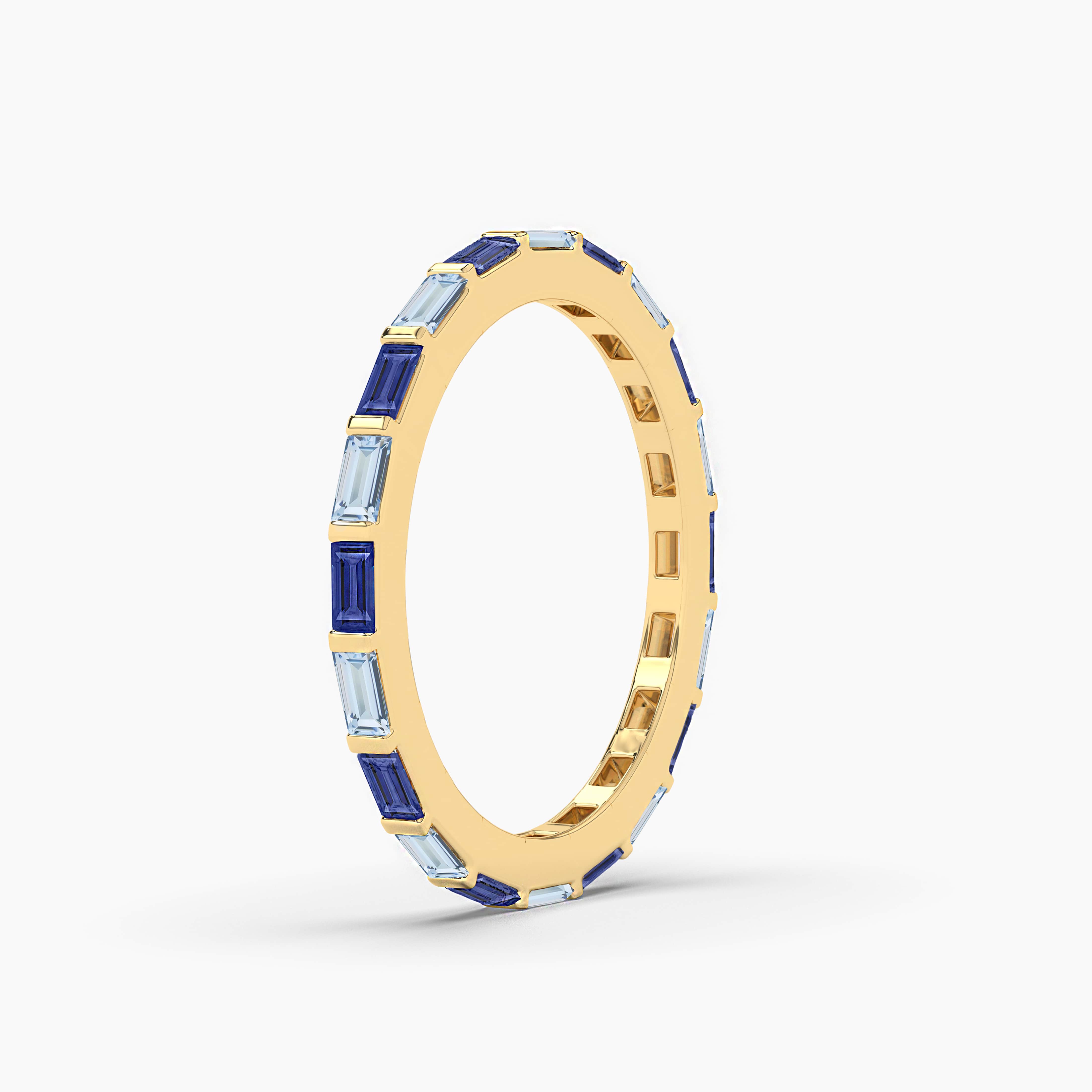 blue sapphire and aquamrine full eternity band