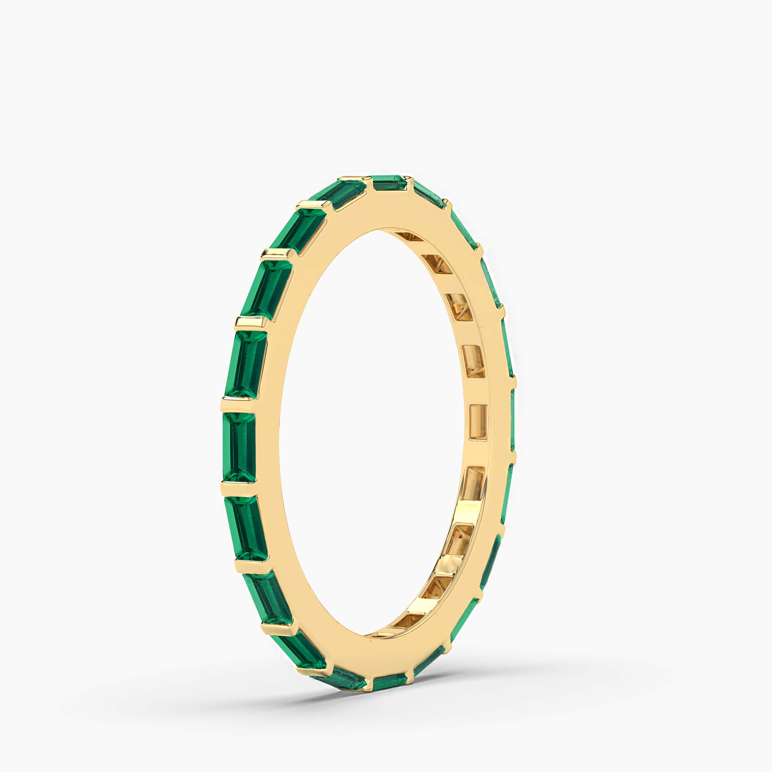 Emerald Eternity Band Ring In Yellow Gold