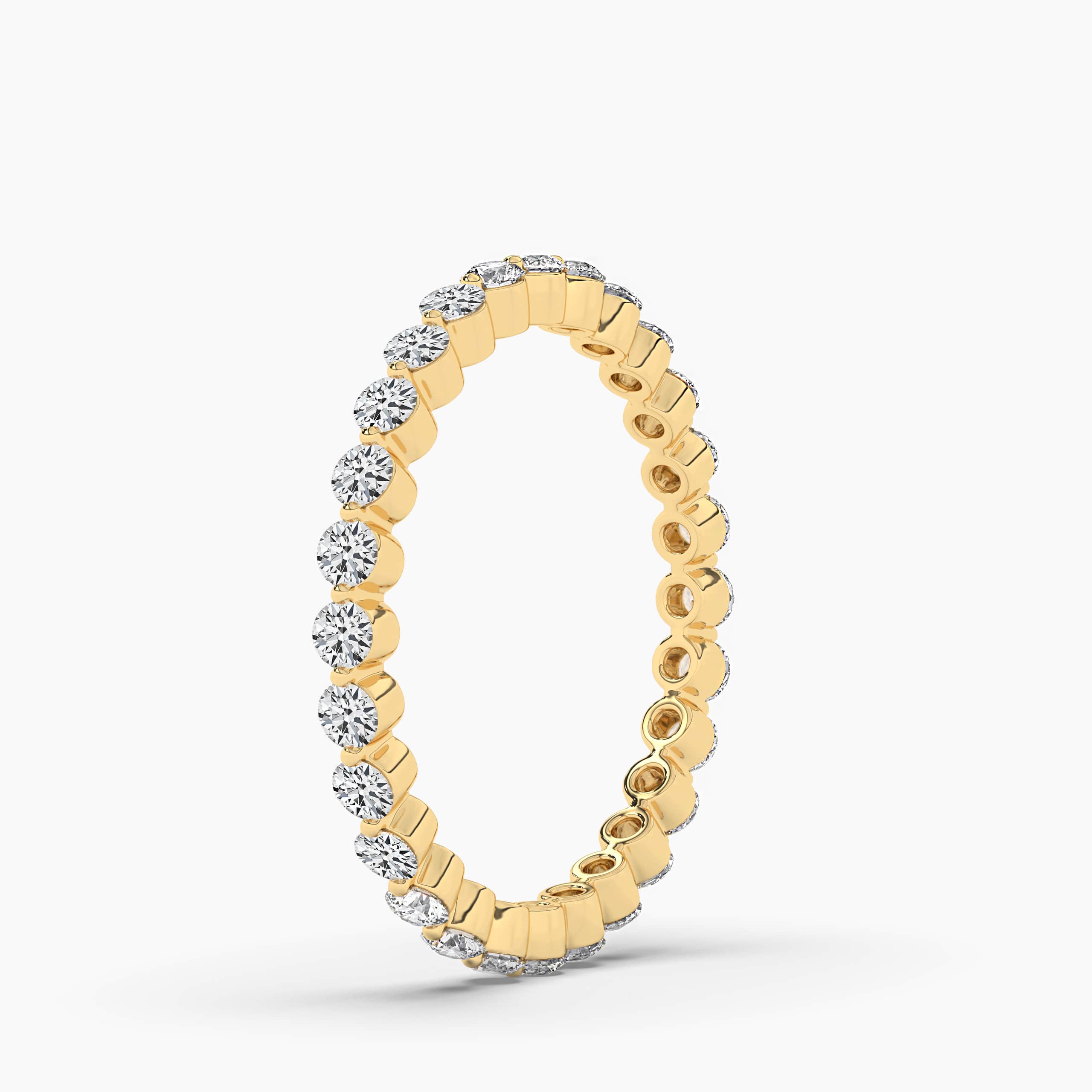 moissanite Diamond Riviera Eternity style Stackable Rings band