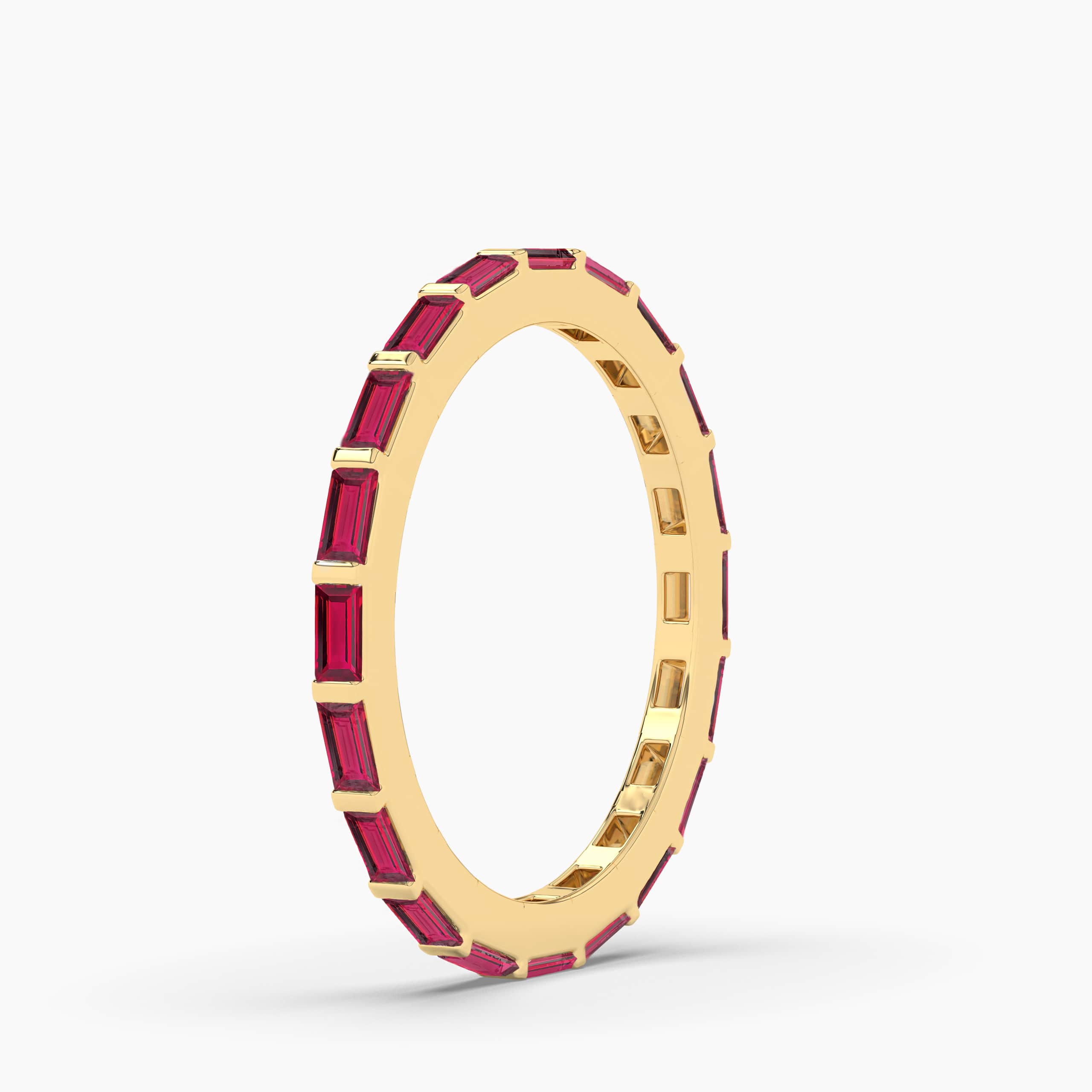 Ruby and Diamond Eternity Ring In Yellow Gold