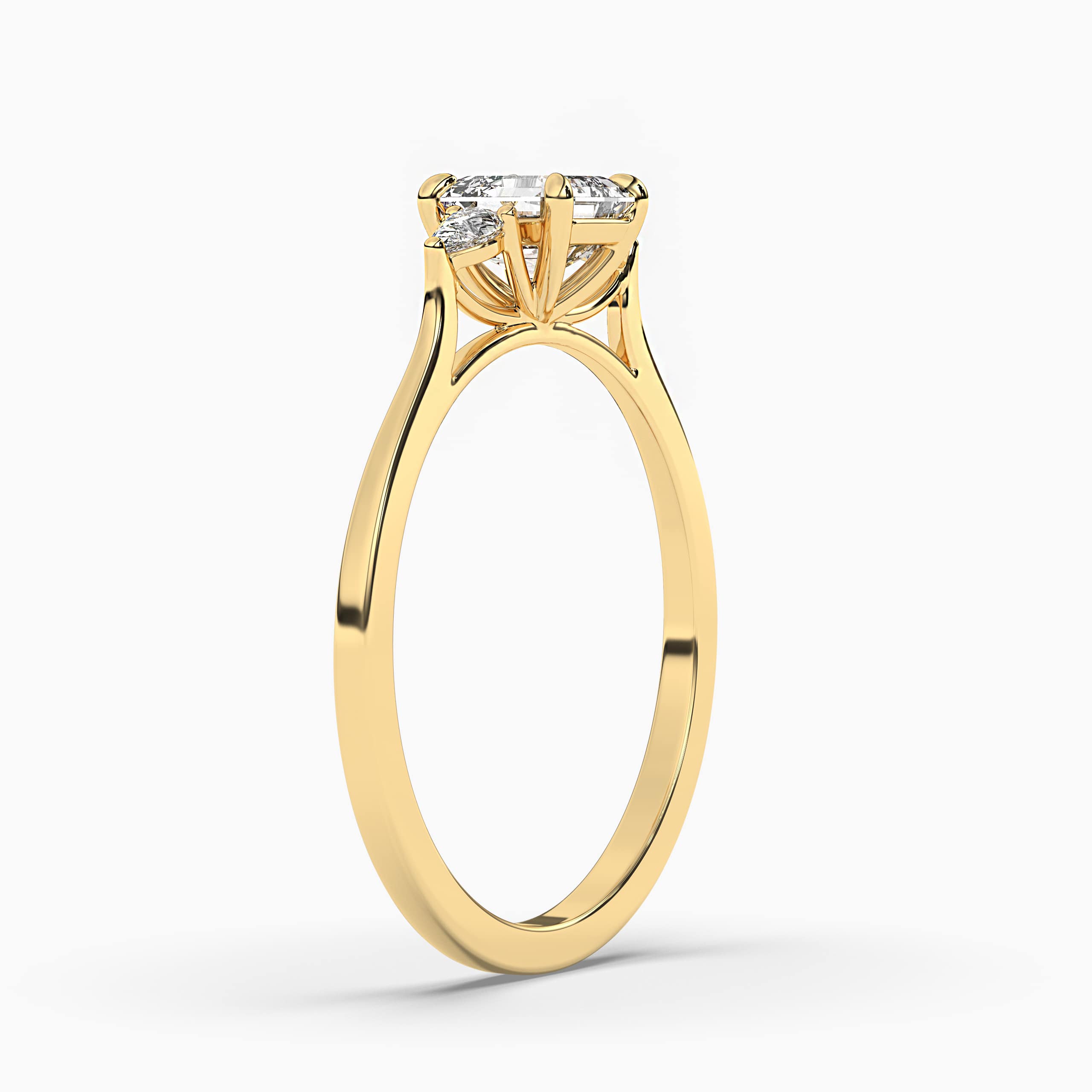Engagement Ring with an Asscher Cut Yellow Diamond