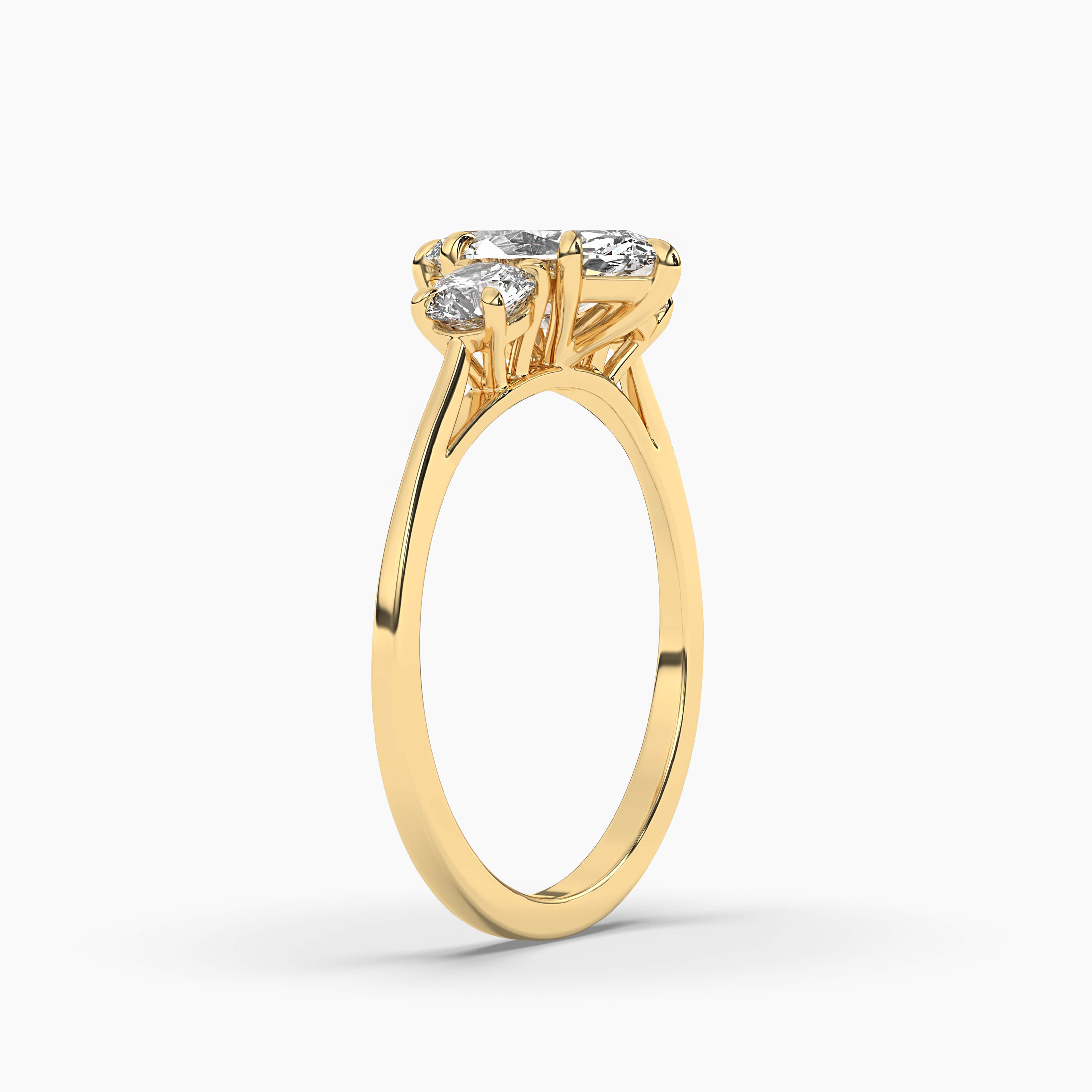 Marquise Cut Diamond Side Stones Ring