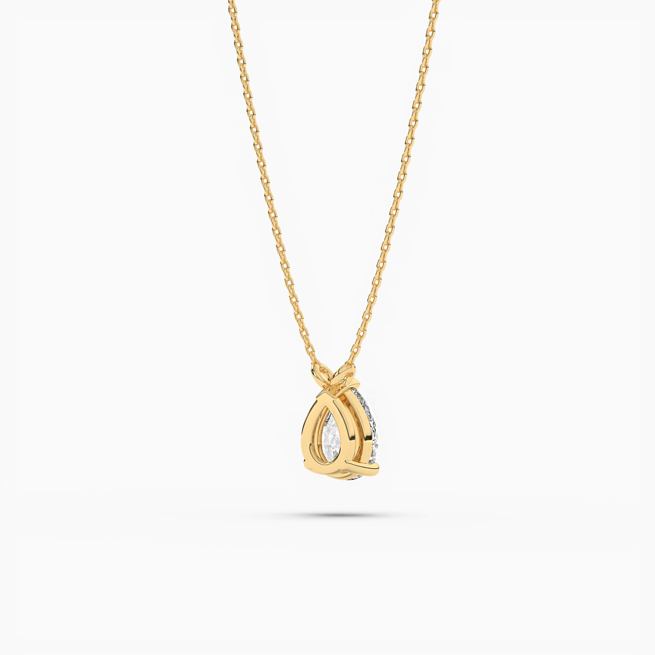 Pear Cut Yellow Gold Pendant With Moissanite Necklace