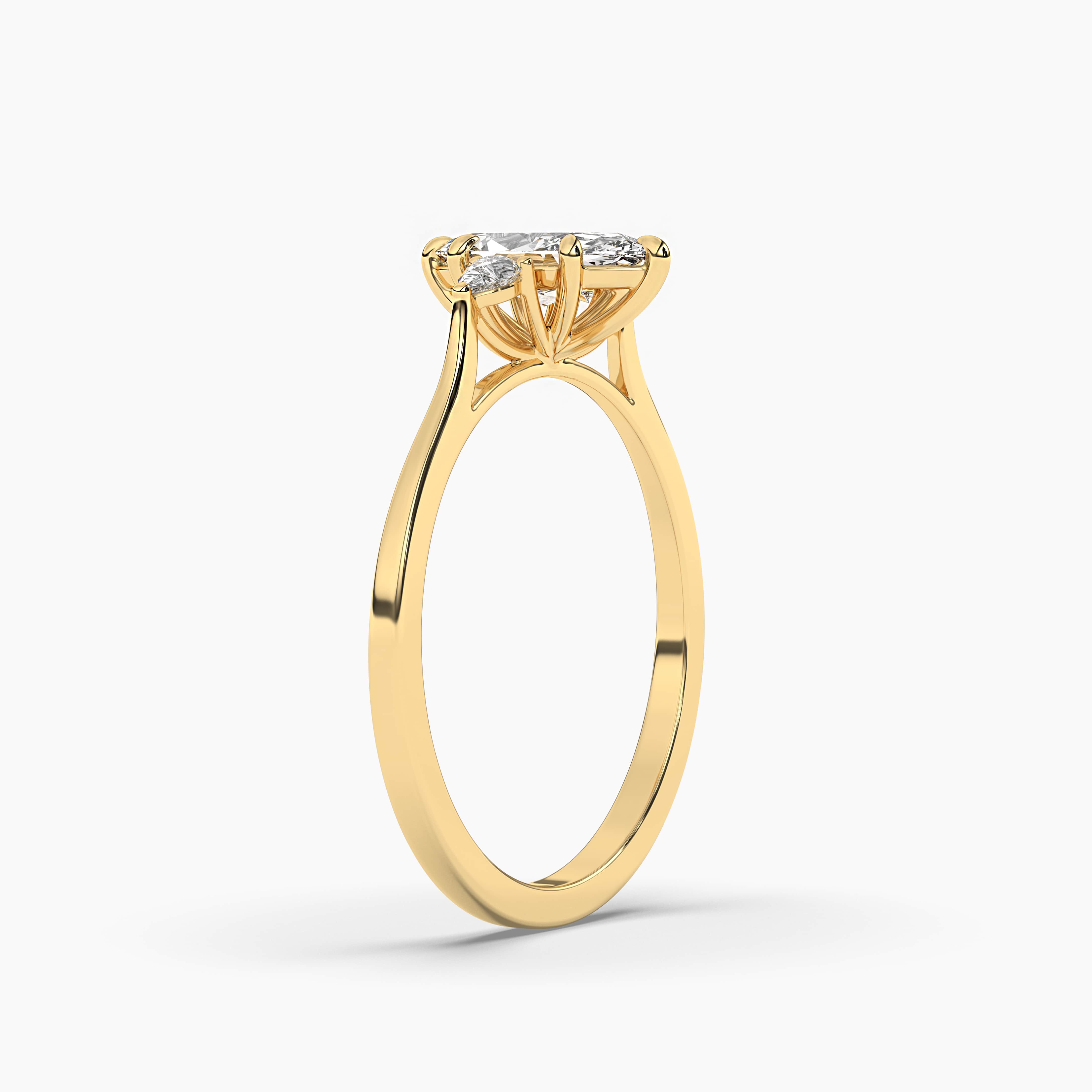 Three Stone Marquise Engagement Ring