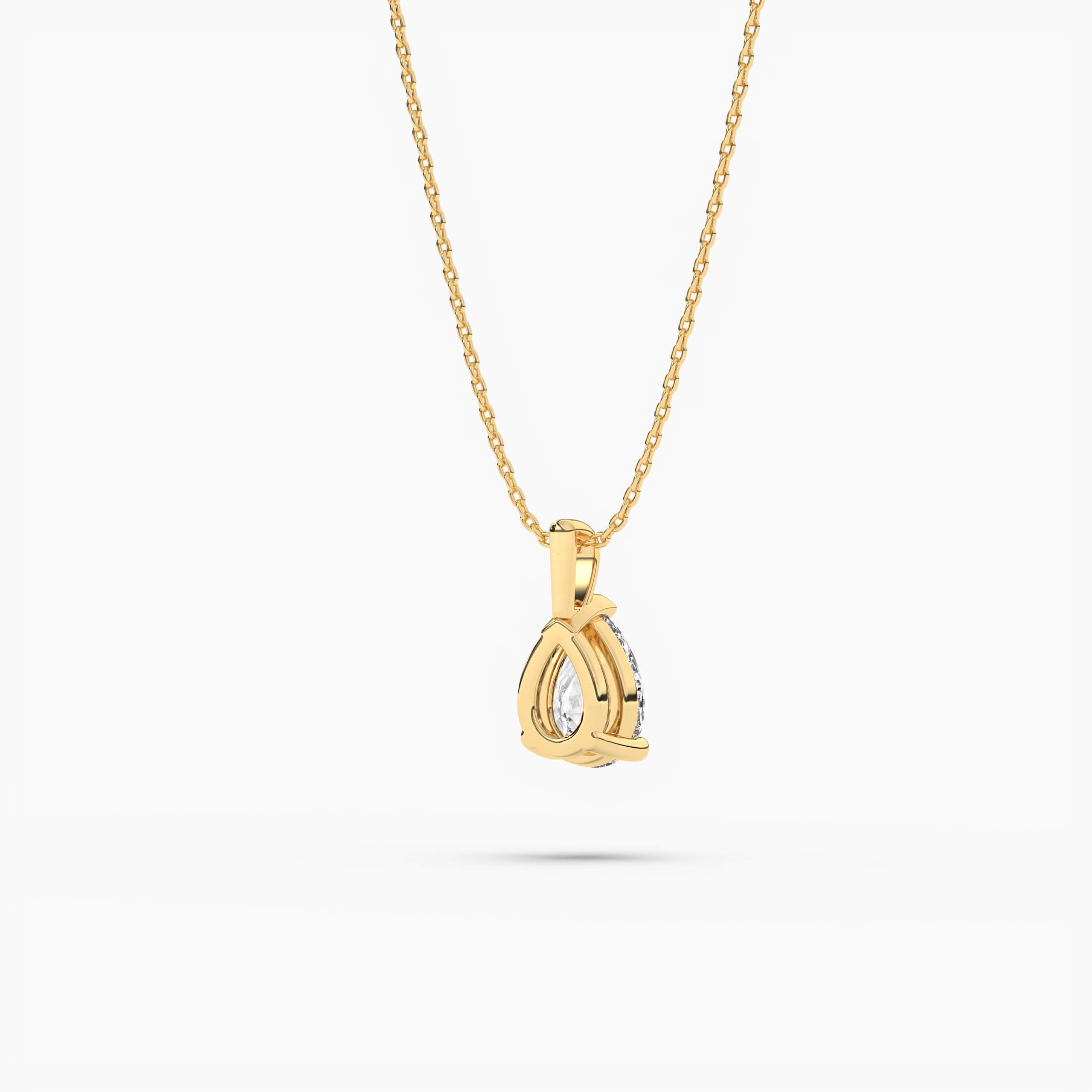 Pear Cut Moissanite Pendant Sterling Silver Necklace