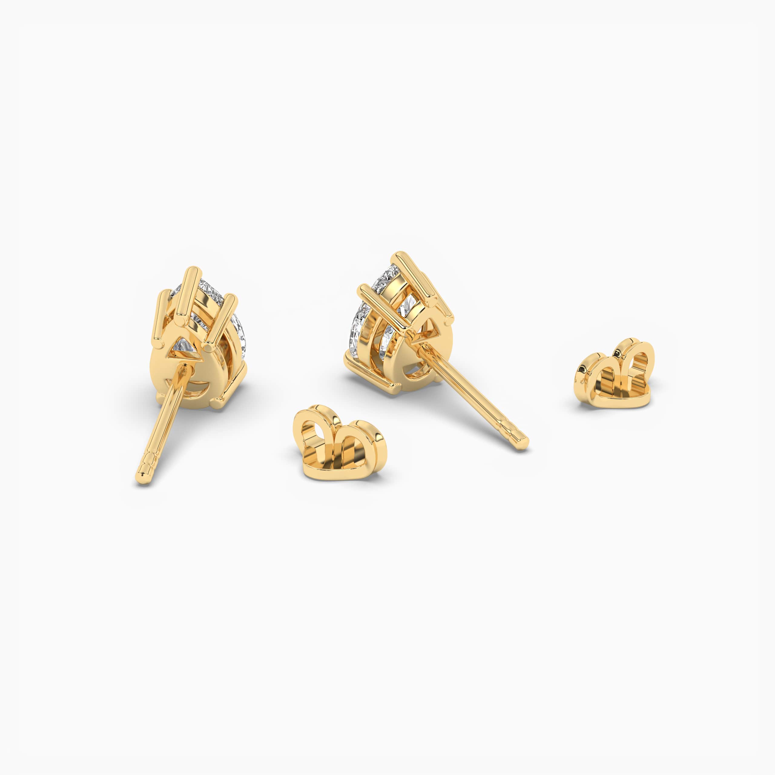 Yellow Pear Diamond Solitaire Stud Earrings