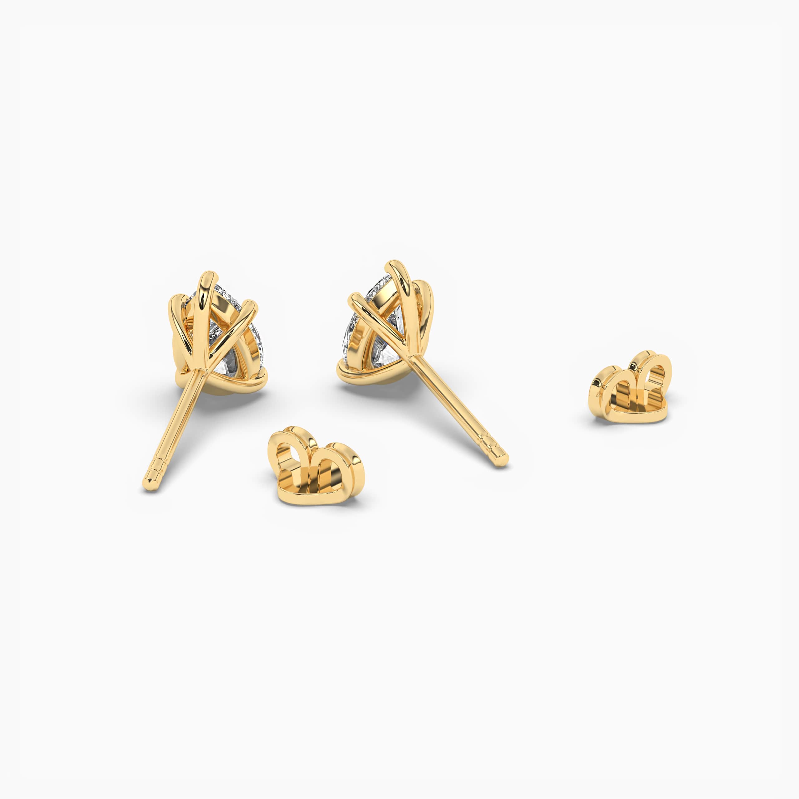 PEAR DIAMOND STUD EARRINGS YELLOW GOLD