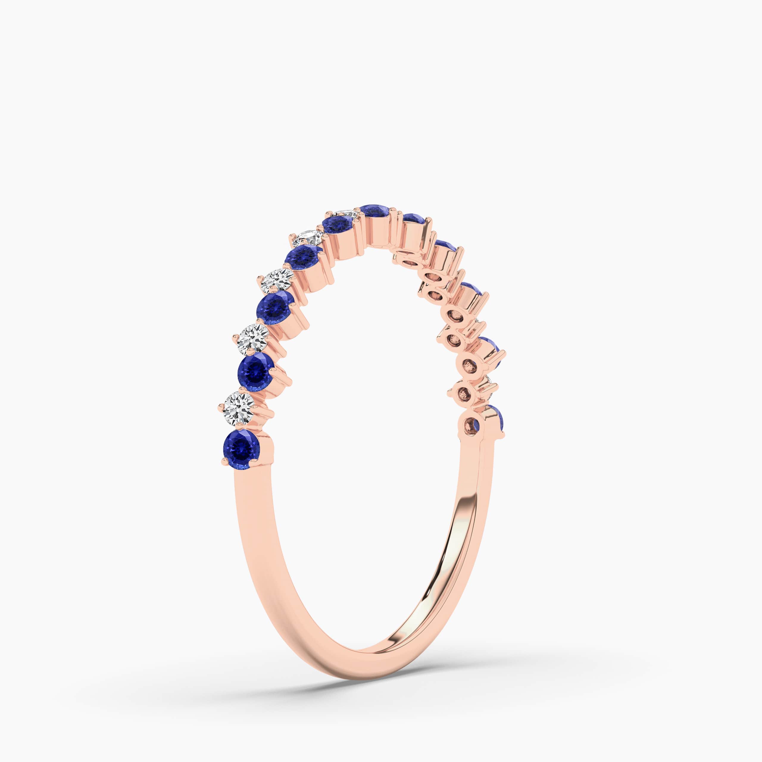  diamond and blue sapphire stackable ring