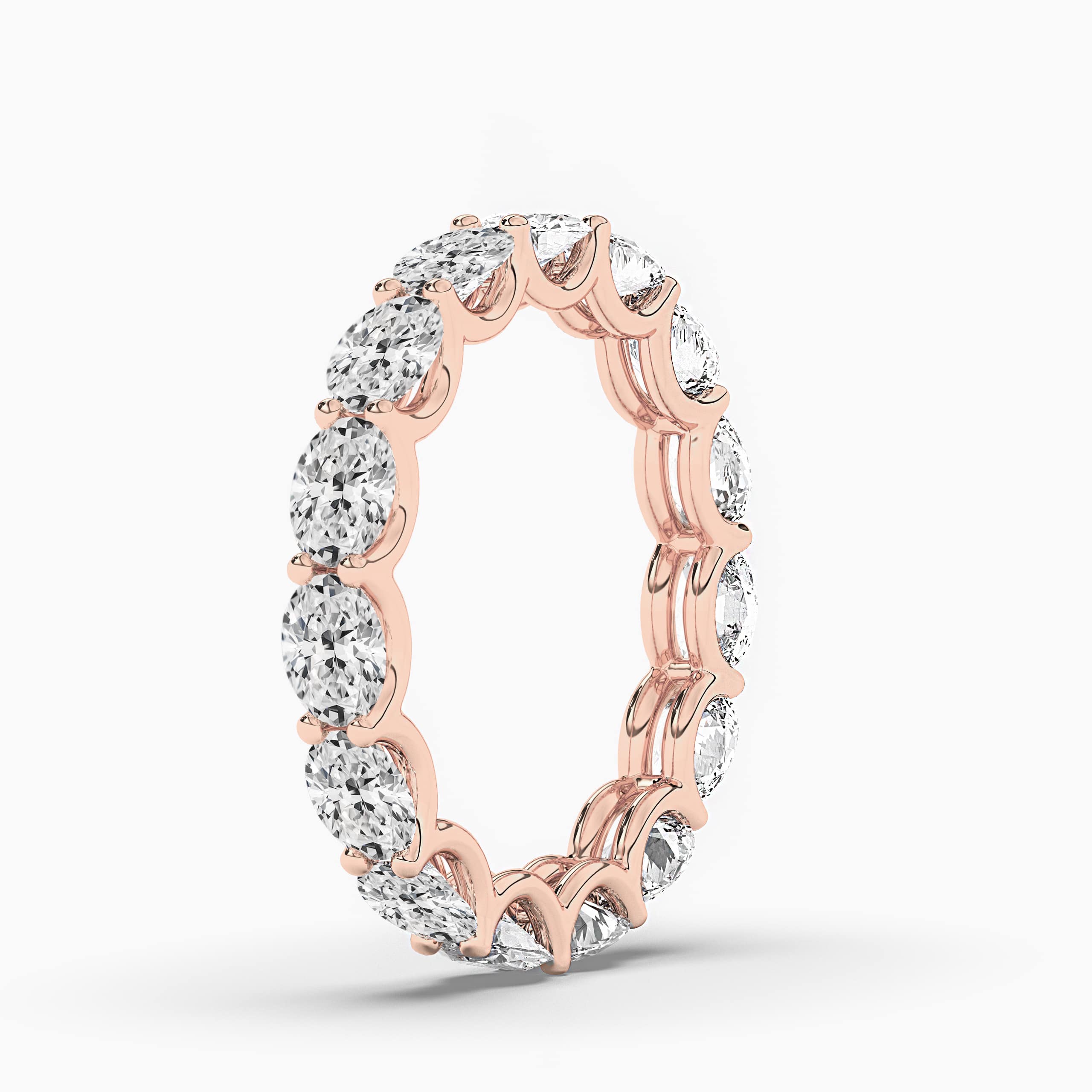 Rose Gold Oval Lab Diamond Eternity Ring
