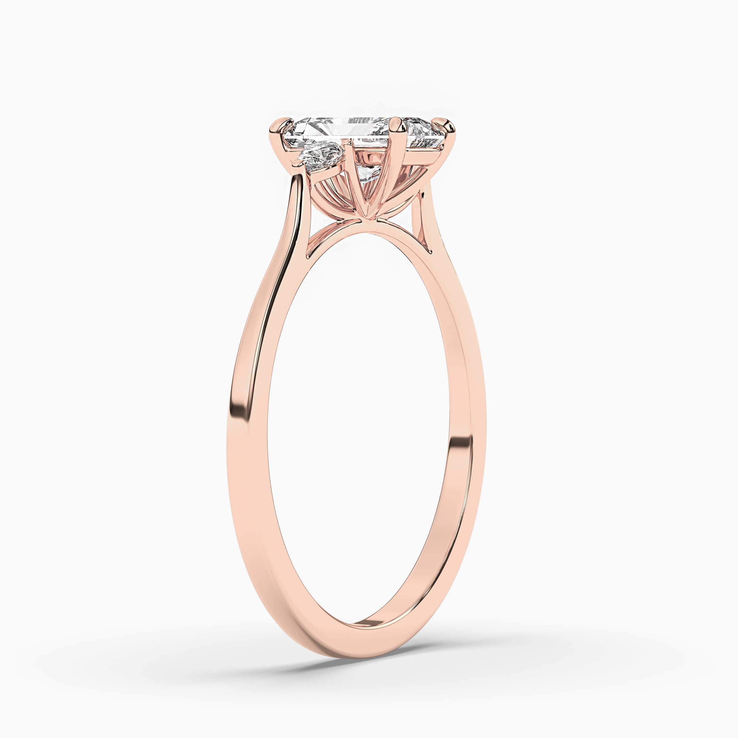 Rose Gold Engagement Ring Radiant Engagement Ring