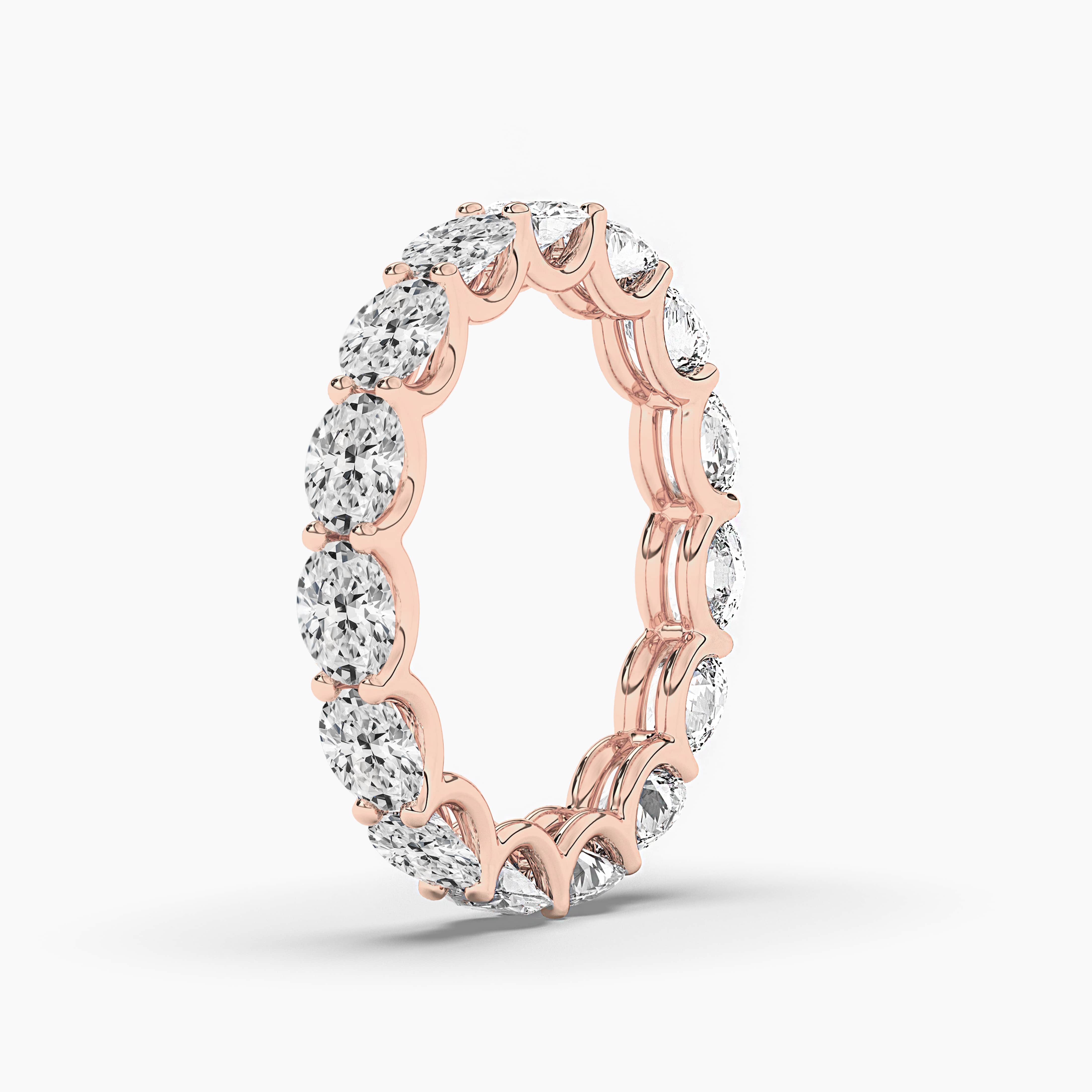 Rose Gold Oval Lab Diamond Eternity Ring