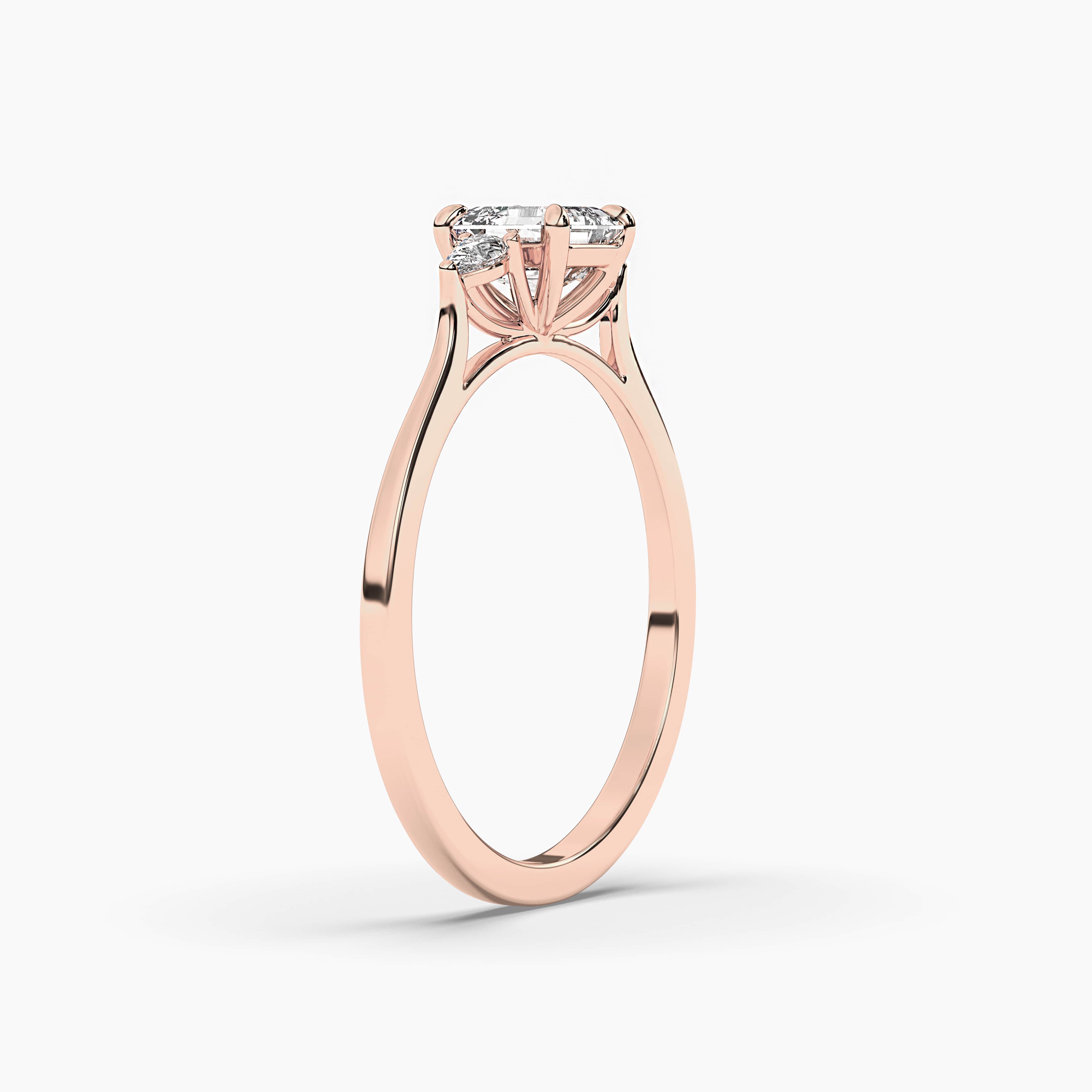 ASSCHER CUT DIAMOND ENGAGEMENT RING IN ROSE GOLD