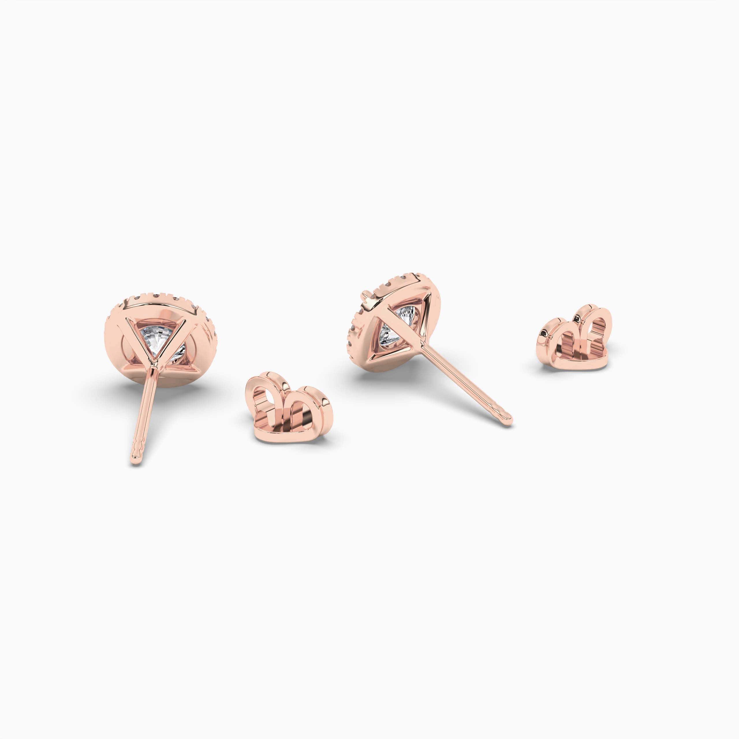 Earrings Halo Earrings Finished in  Rose Gold