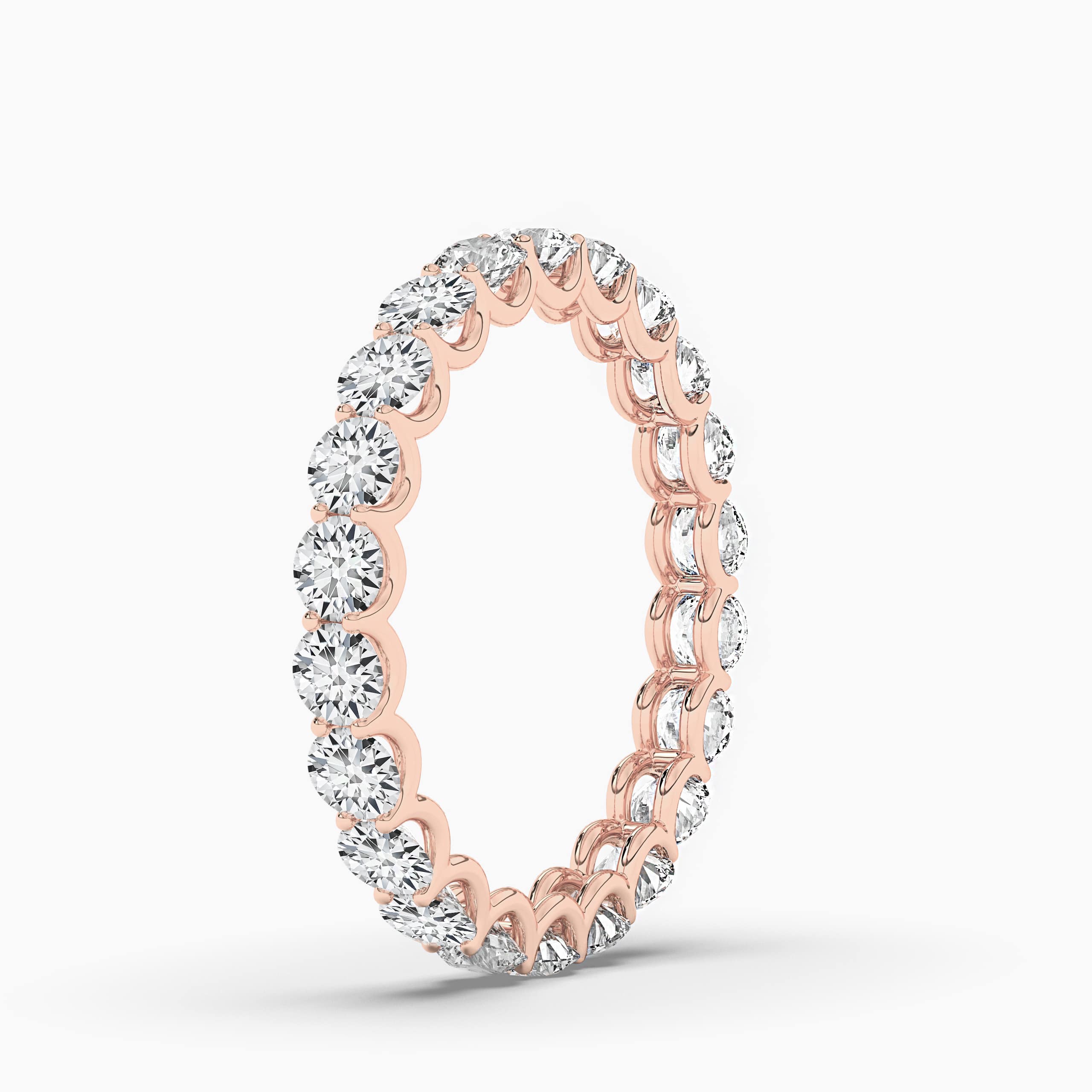 ROSE GOLD ETERNITY ROUND CUT STACKABLE WEDDING BAND