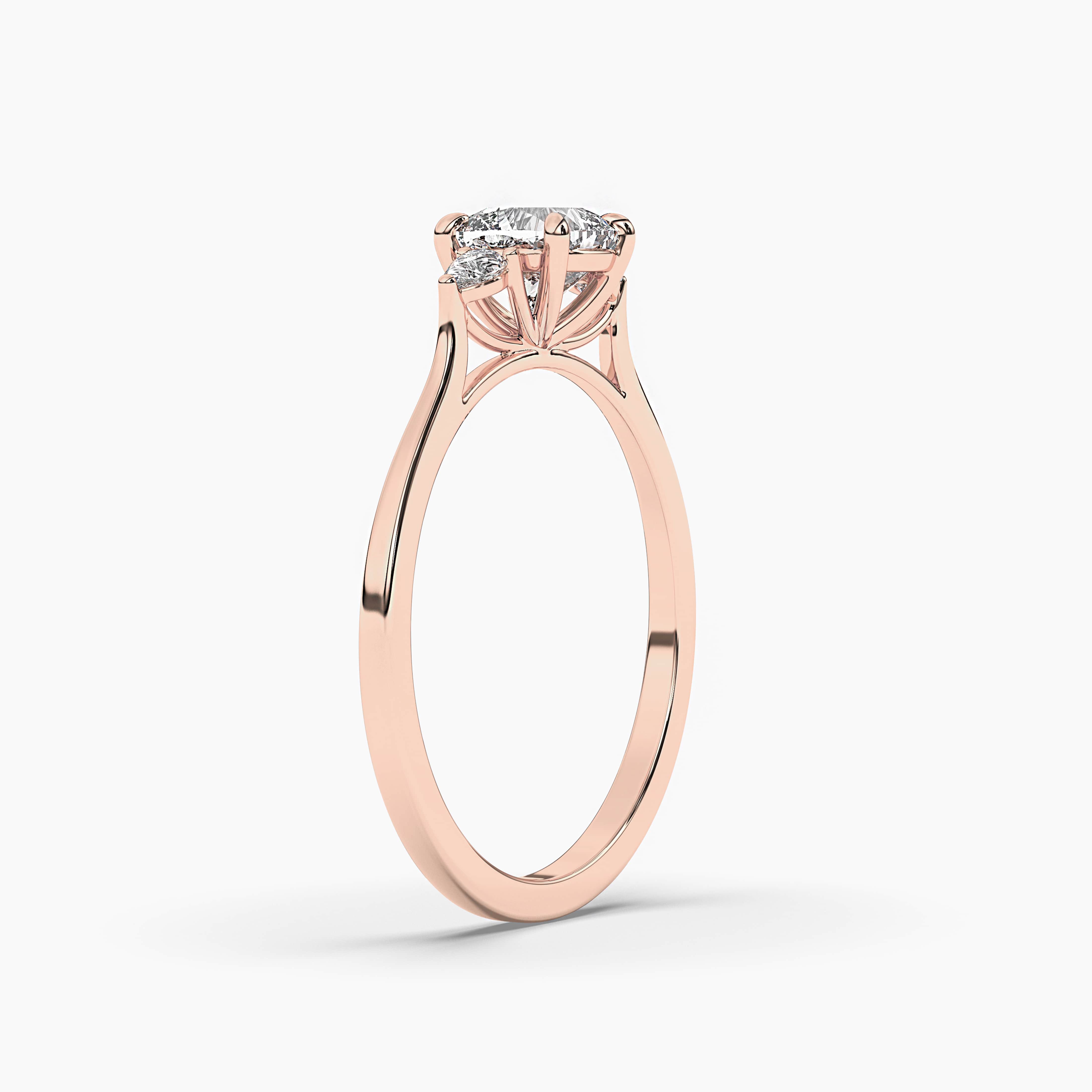 Rose Gold Pave Halo Diamond Engagement Ring