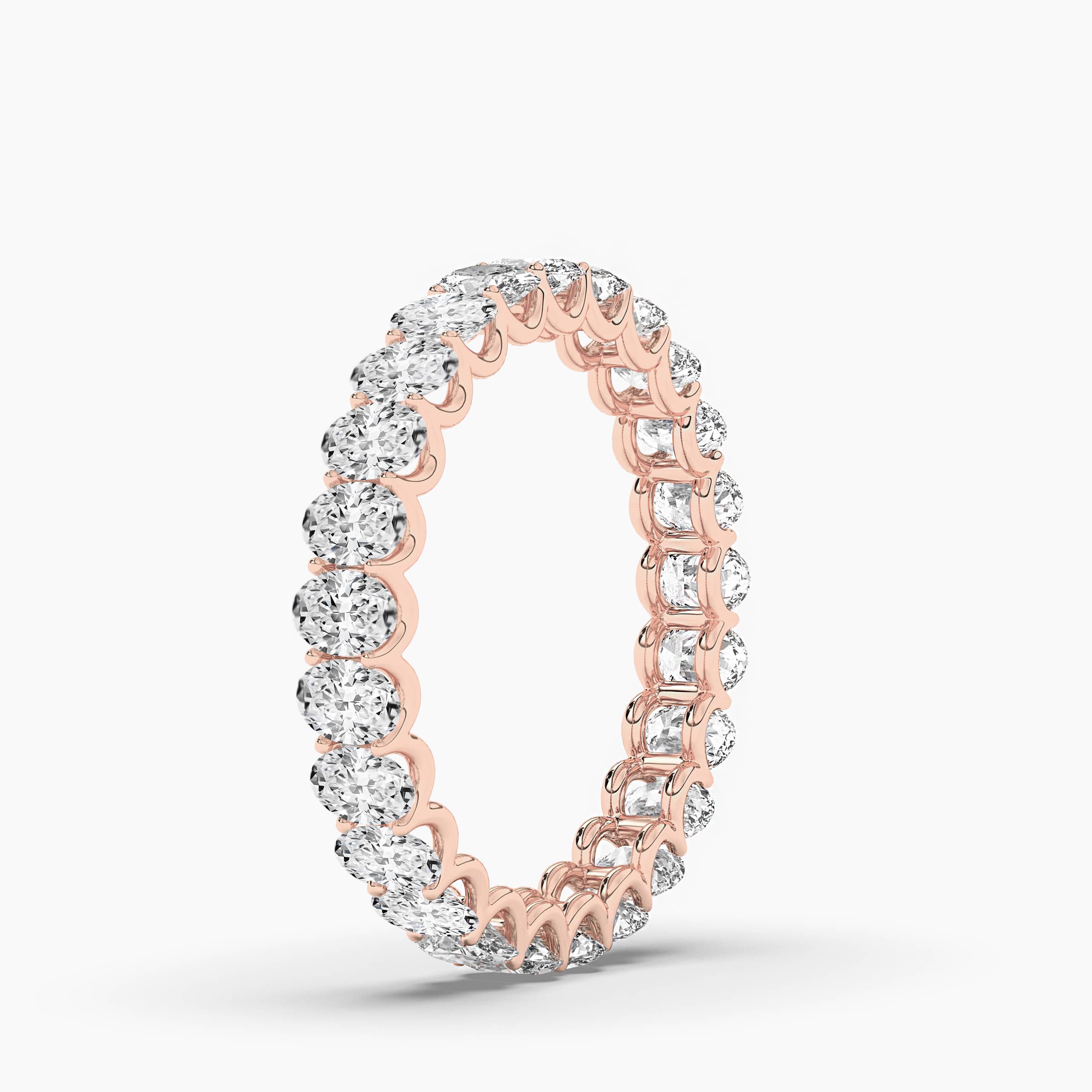 Oval Cut Diamond Eternity Band in Rose Gold
