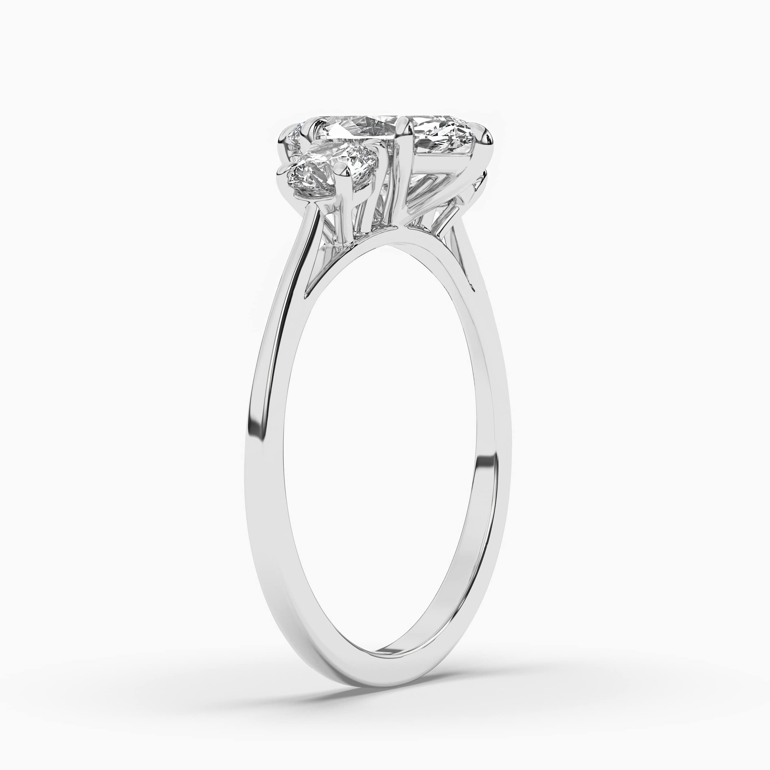 White Gold Diamond Marquise Engagement Ring