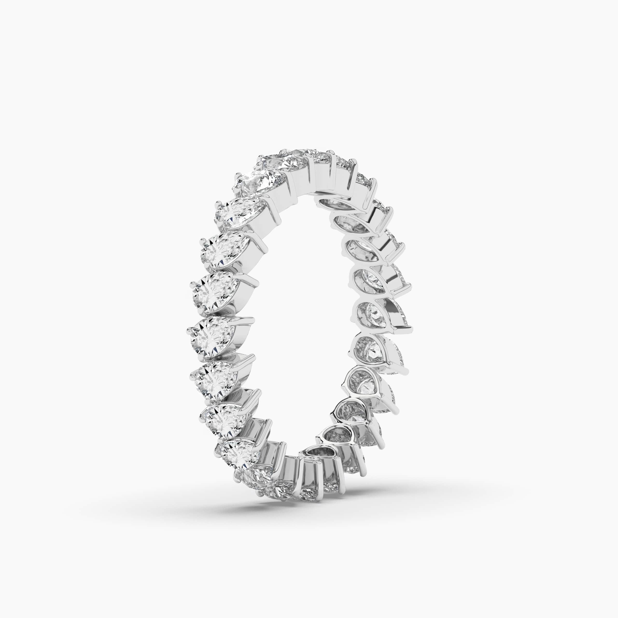 pear cut moissanite diamond eternity band 