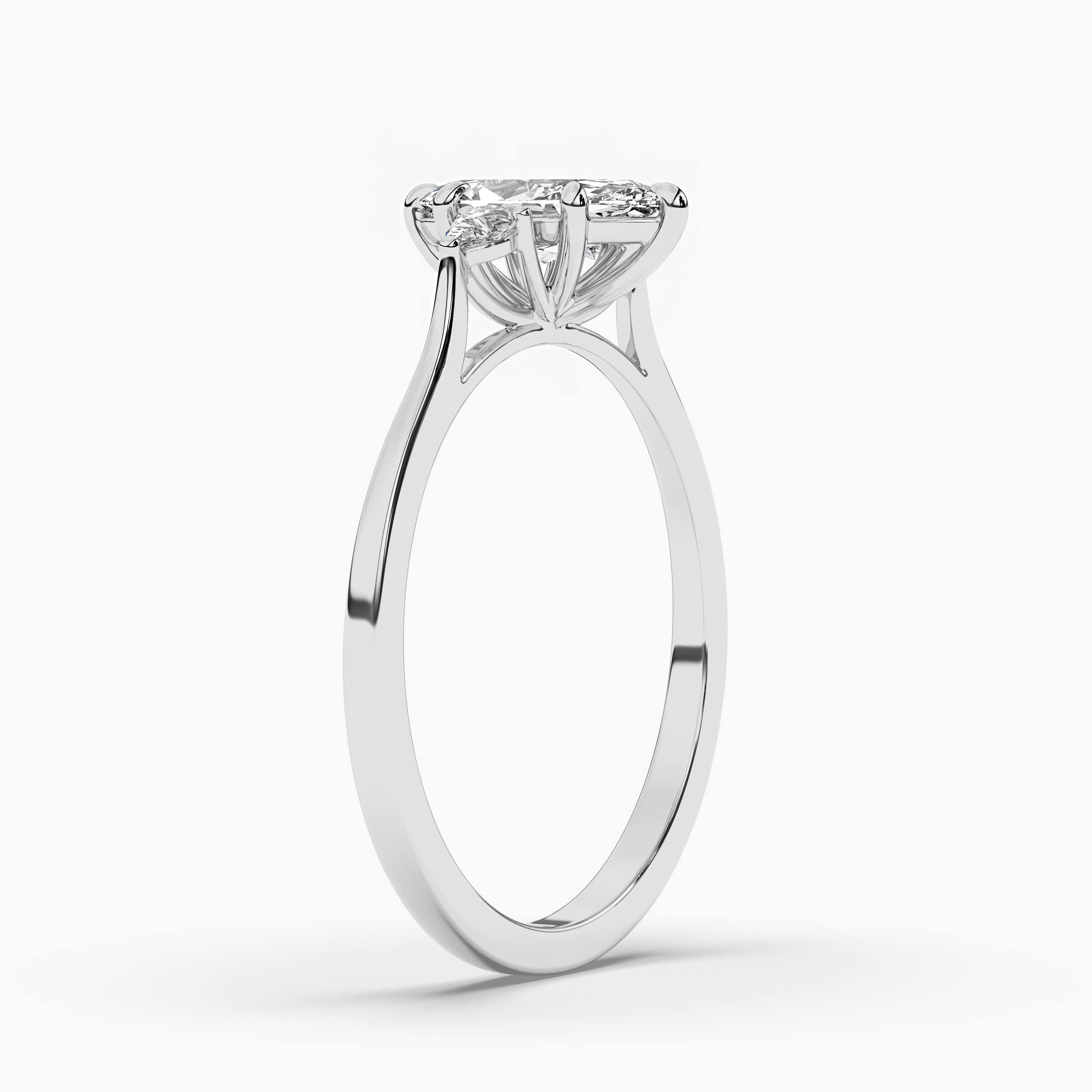 Moissanite Solitaire Engagement Ring in White Gold