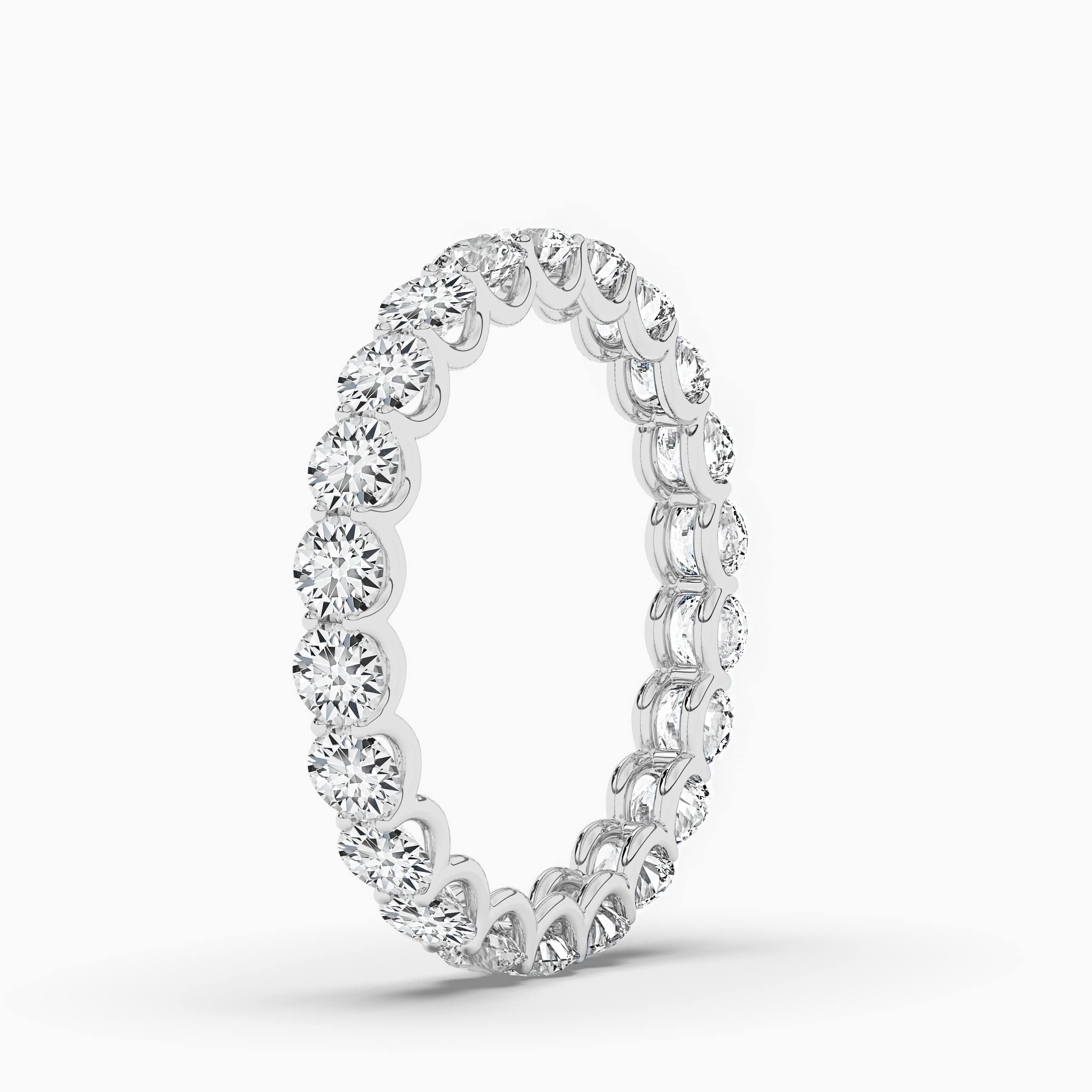 White Gold Round Diamond Womens Eternity Anniversary Stackable Wedding Ring