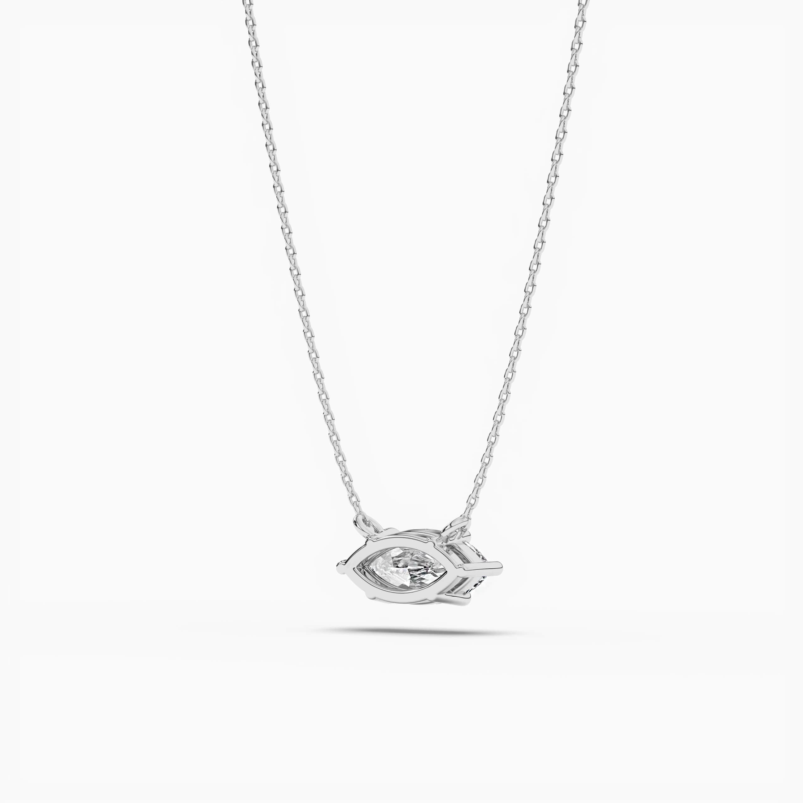 MARQUISE CUT BEZEL DIAMOND NECKLACE IN WHITE GOLD