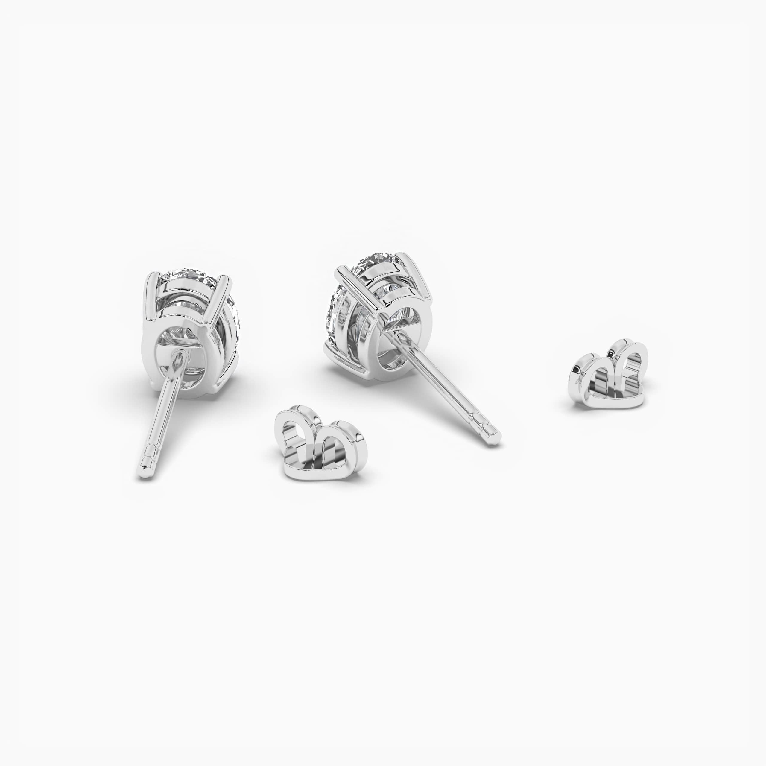 Oval Cut  Lab Grown Diamond Stud Earrings in White Gold