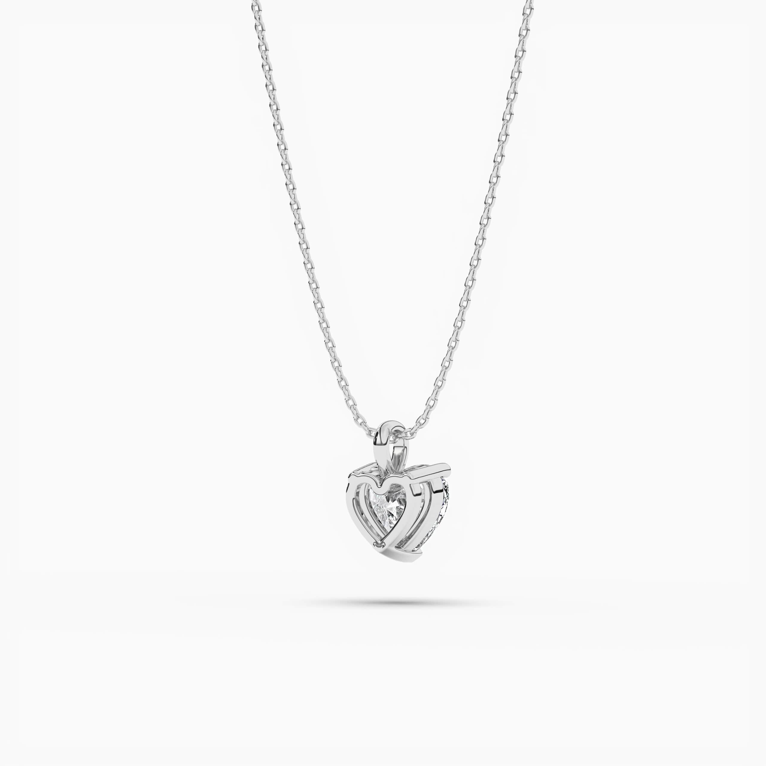 WHITE GOLD HEART SHAPED DIAMOND SOLITAIRE PENDANT