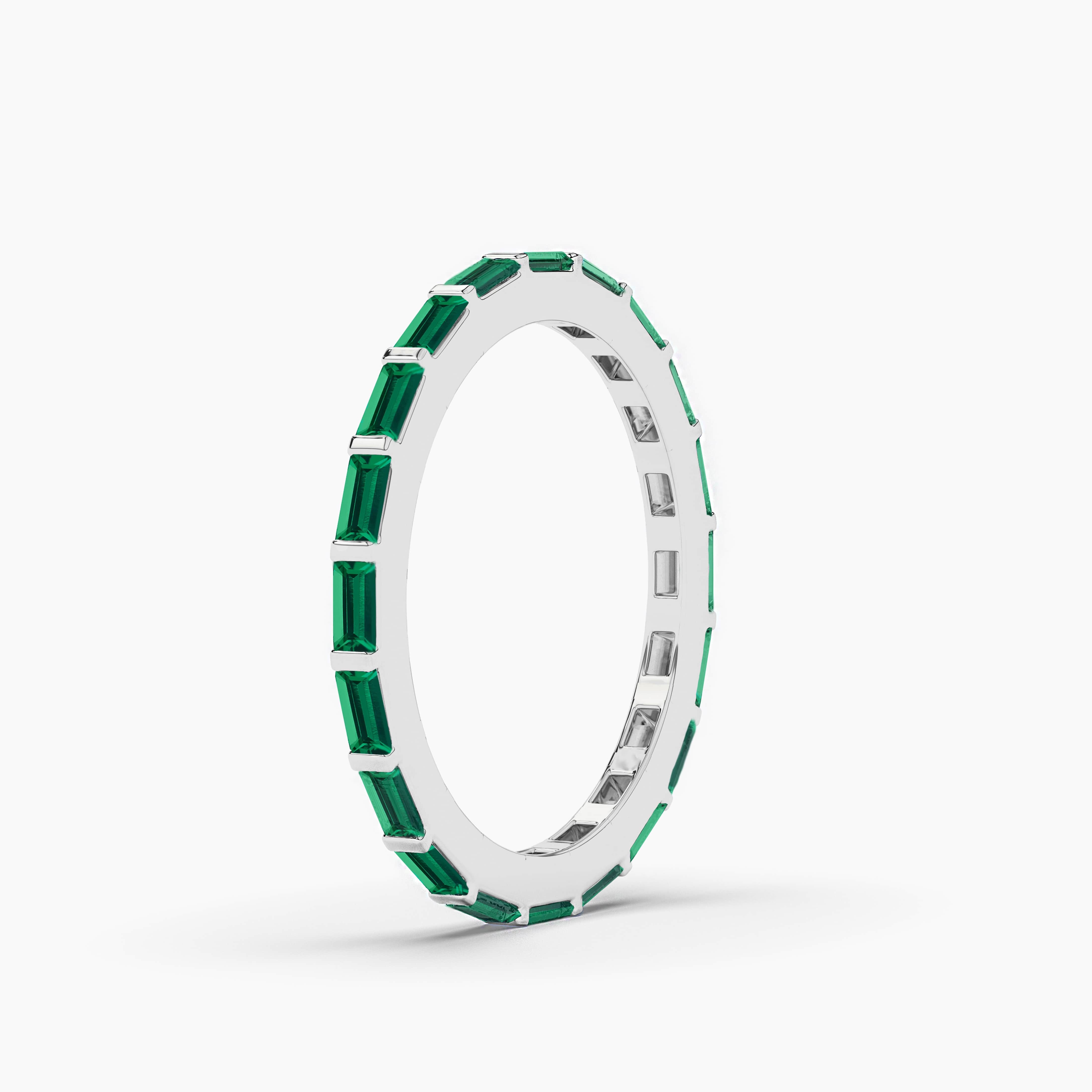 emerald baguette full eternity band