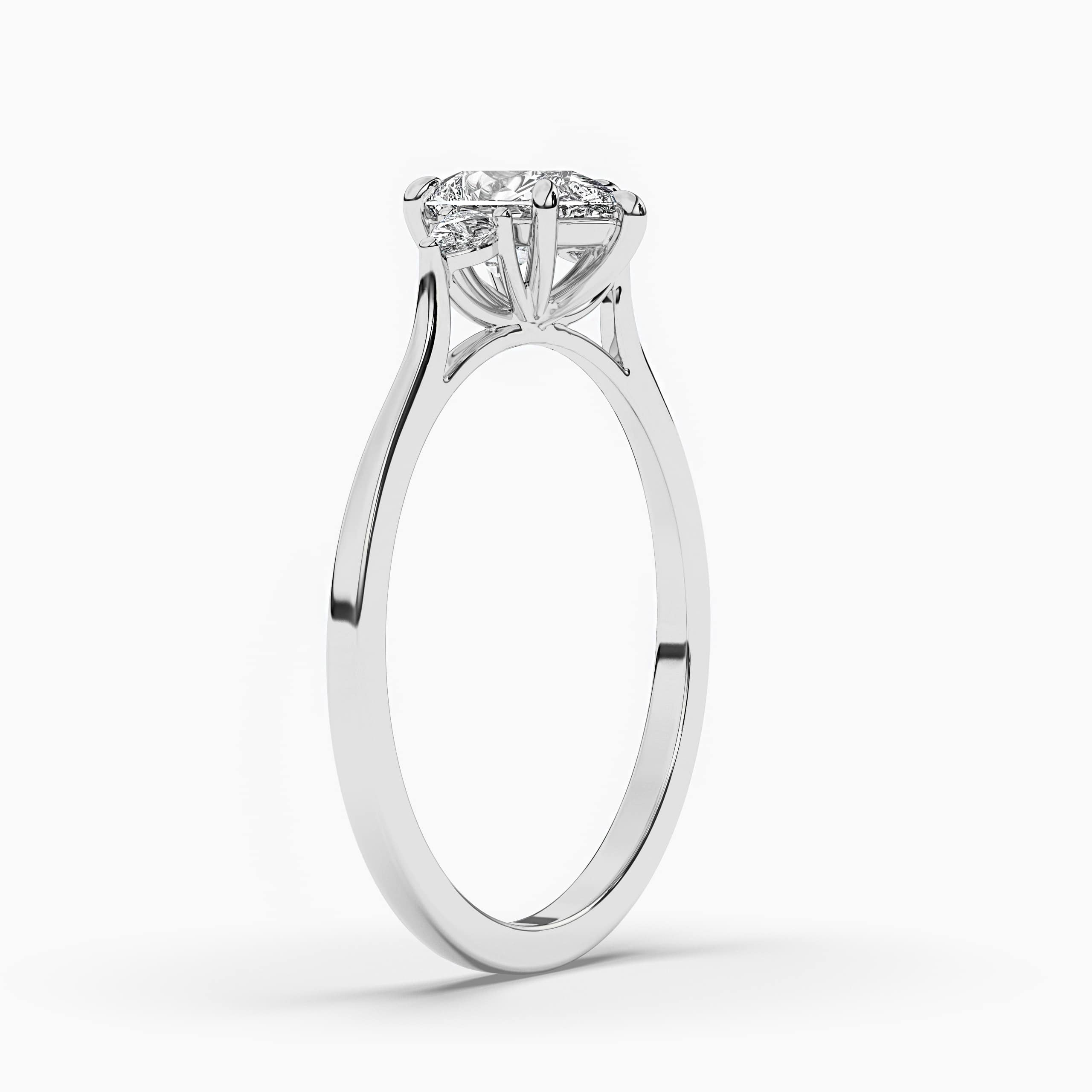 Pear Engagement Ring With Pear Side Stones