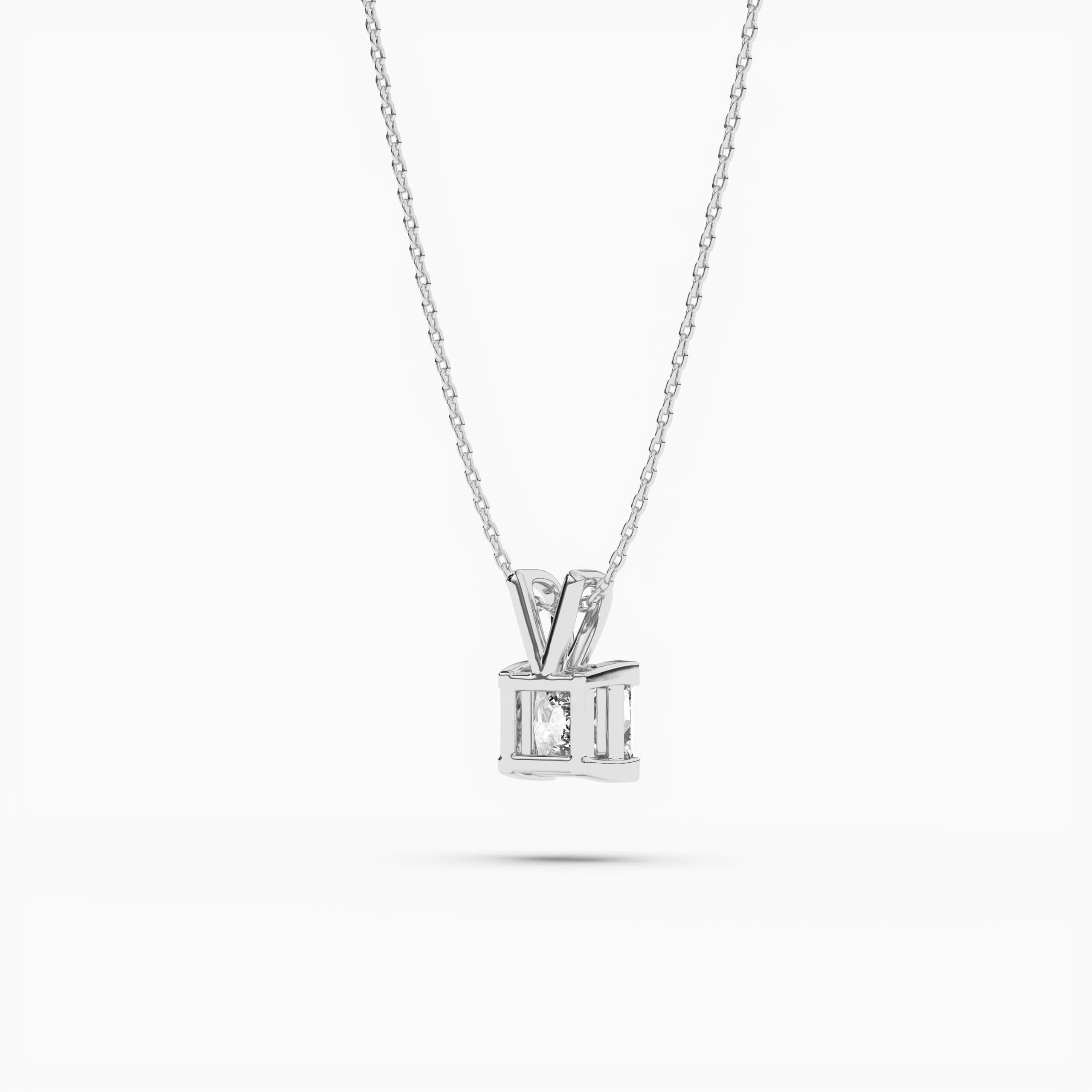 PRINCESS CUT DIAMOND NECKLACE WHITE GOLD