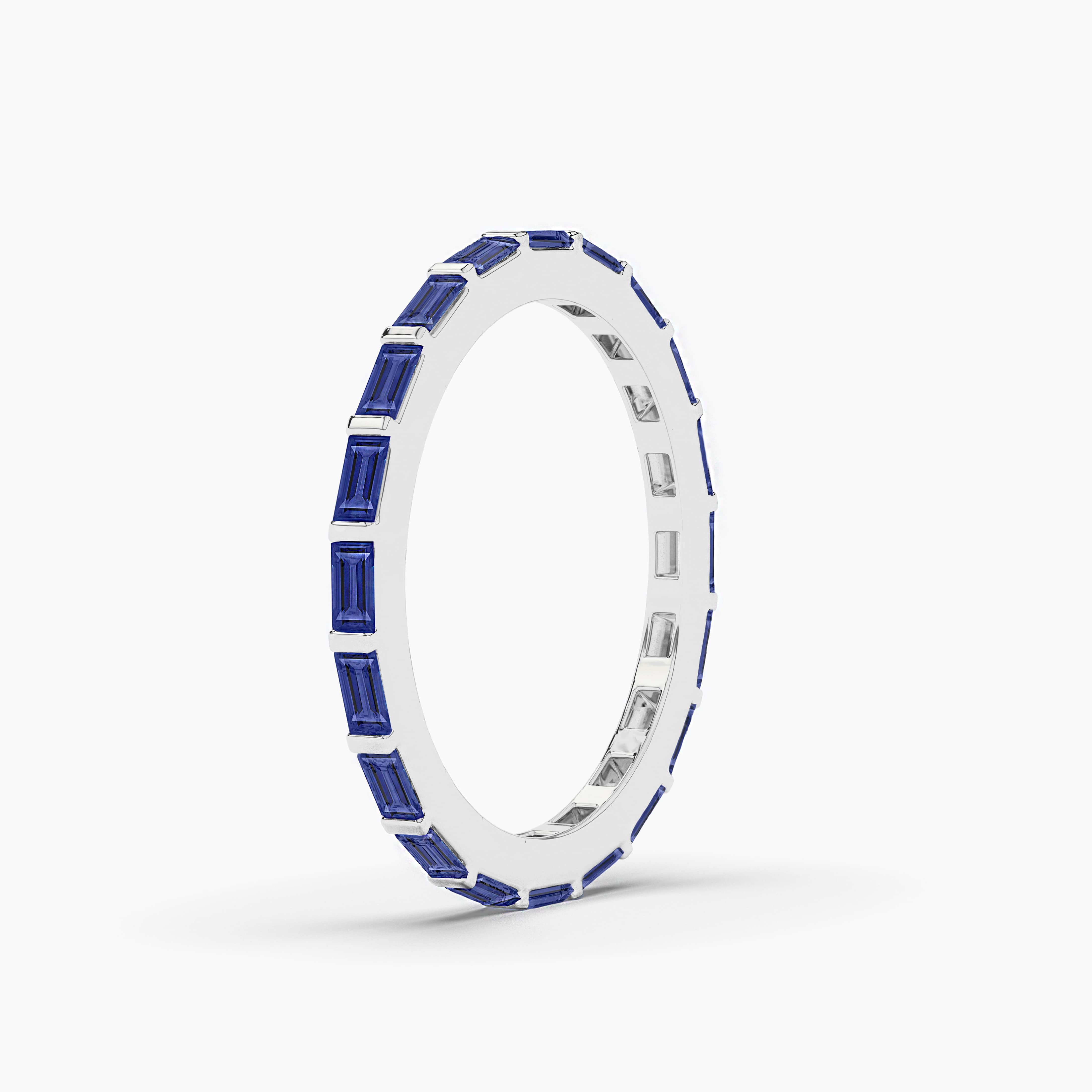 east west blue sapphire full eternity band