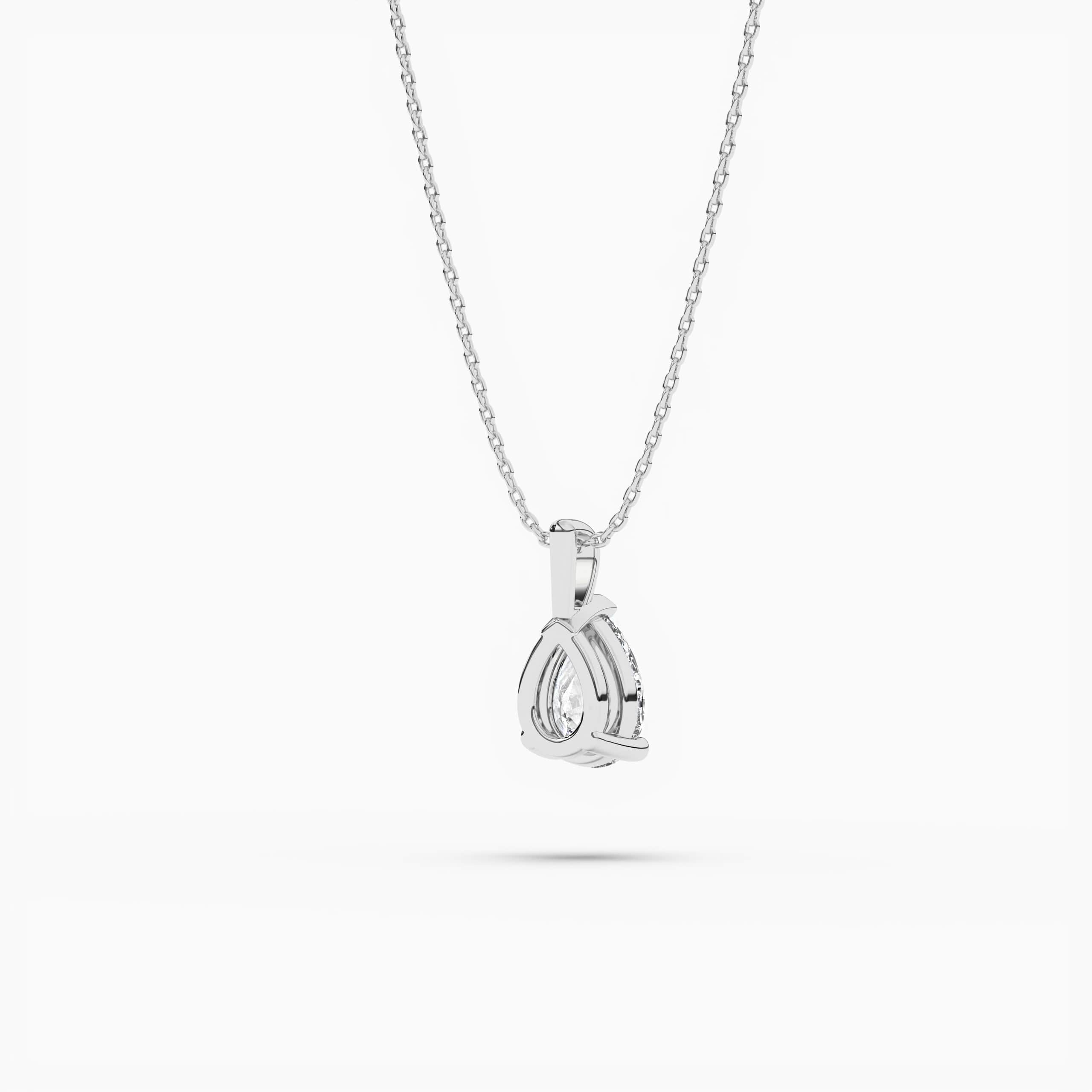 PEAR-SHAPED SOLITAIRE NECKLACE WHITE GOLD
