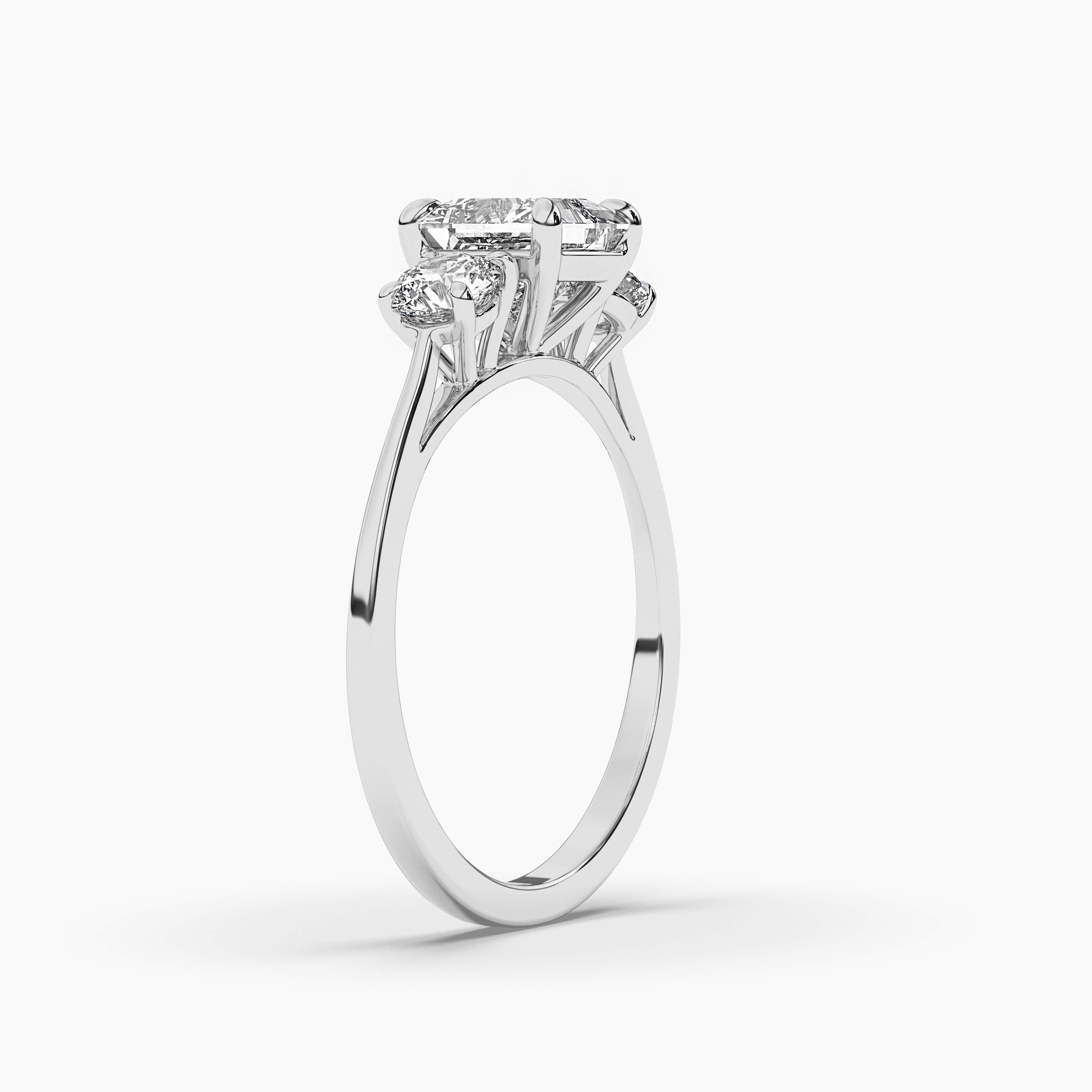 White Gold Princess Cut Diamond Engagement Ring