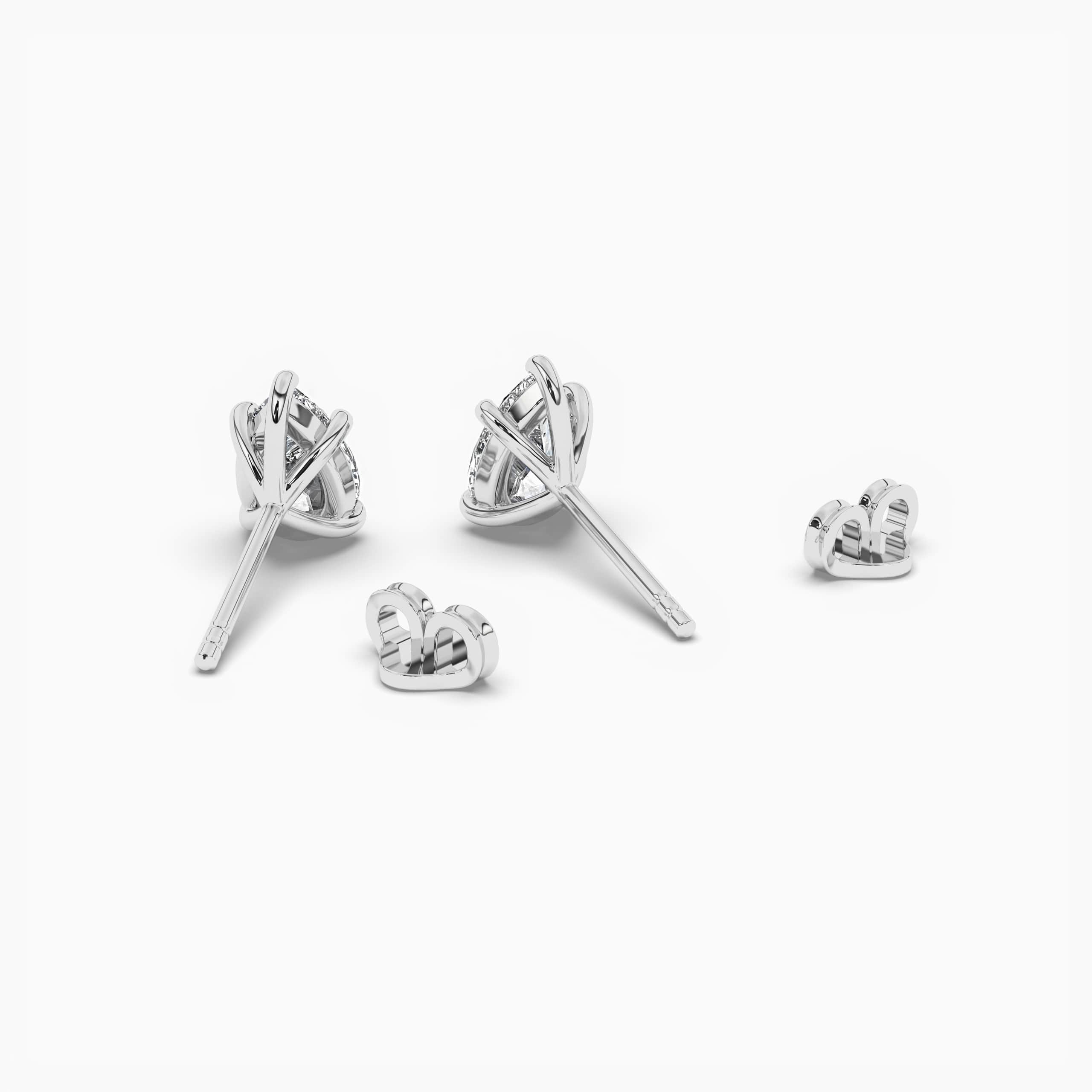 Pear Cut Lab Diamond Stud Earrings White Gold For Woman's