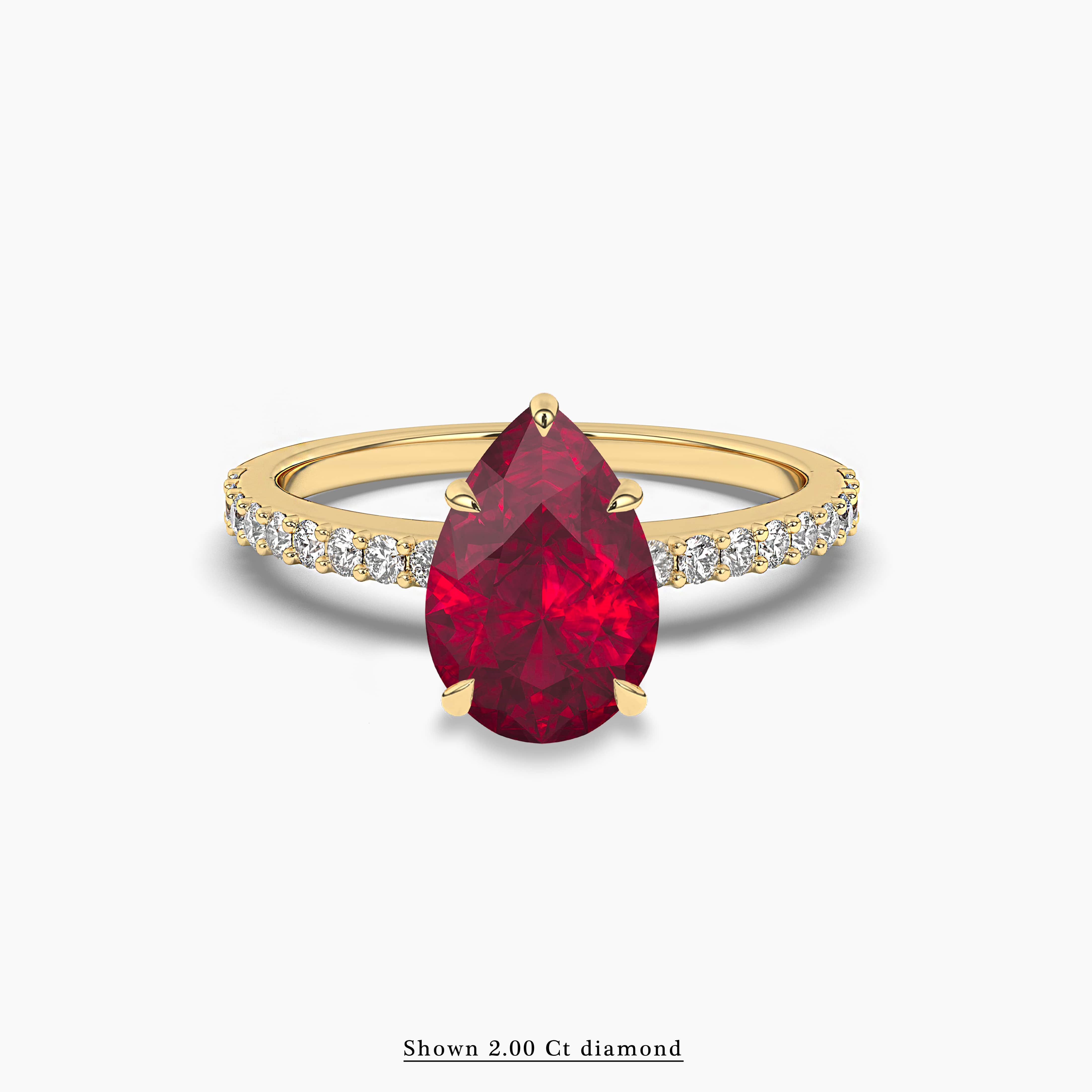 ruby and diamond pave engagemet ring 