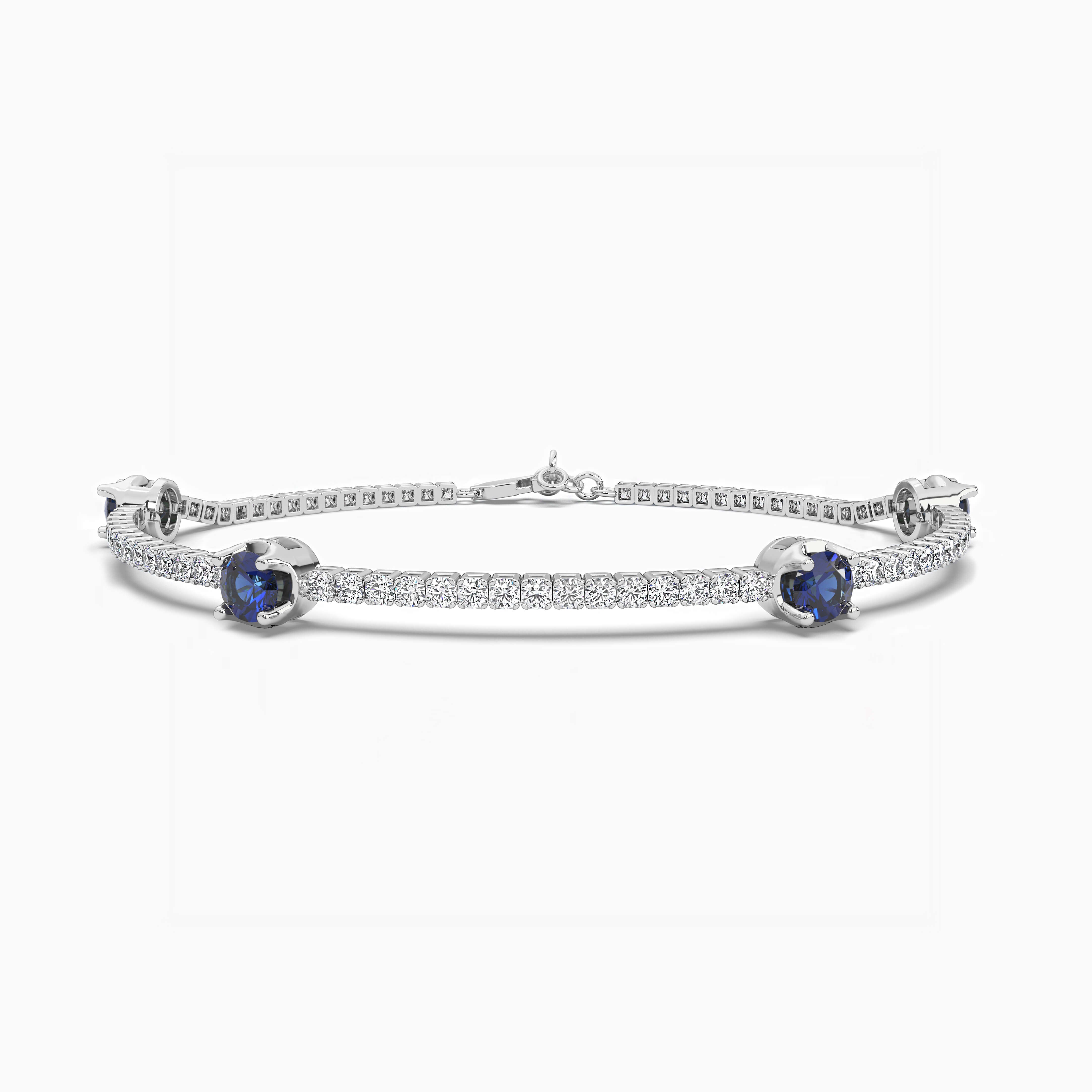 Diamond And Sapphire Bracelet In White Gold