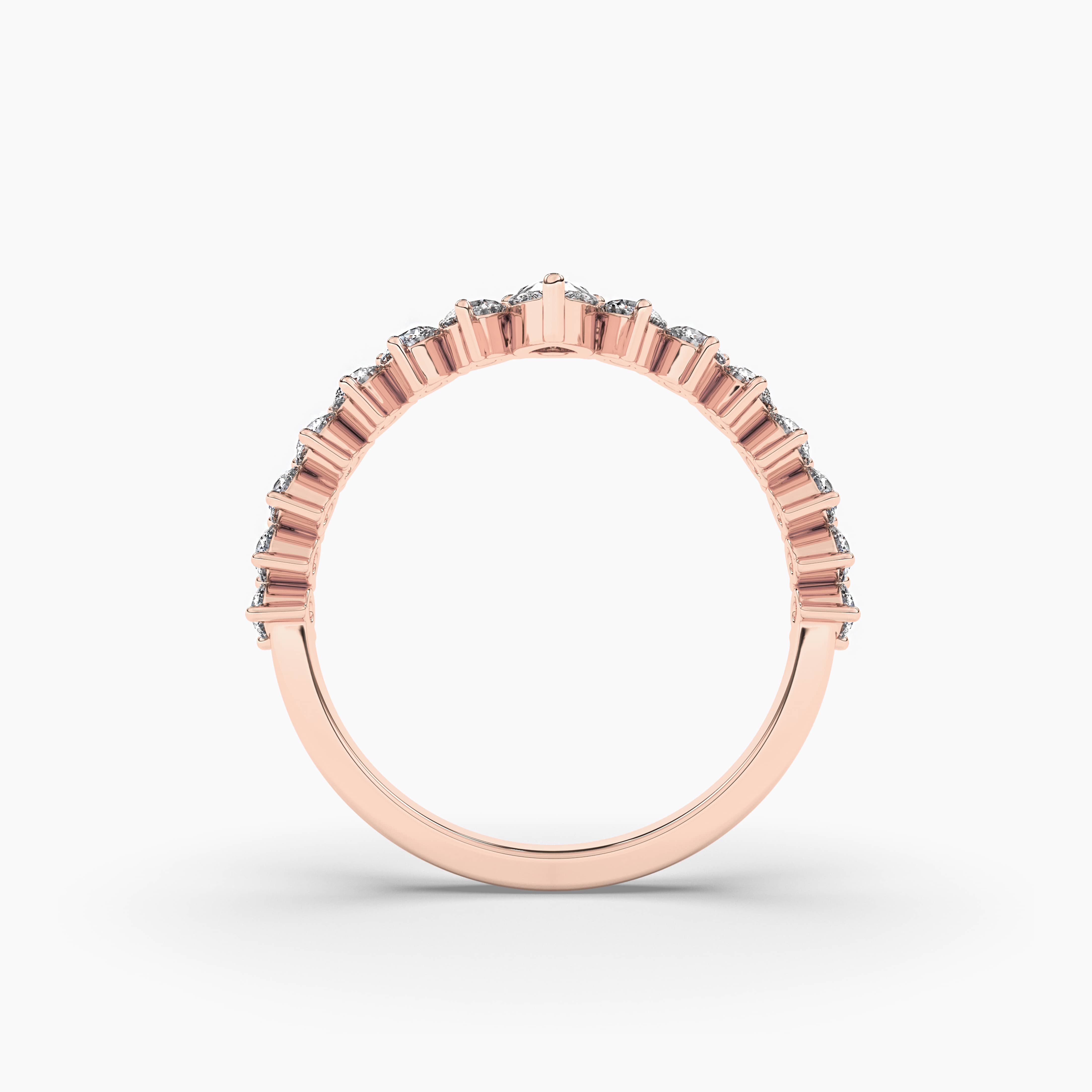 Diamond Engagement Ring Pear & Round Rose Gold