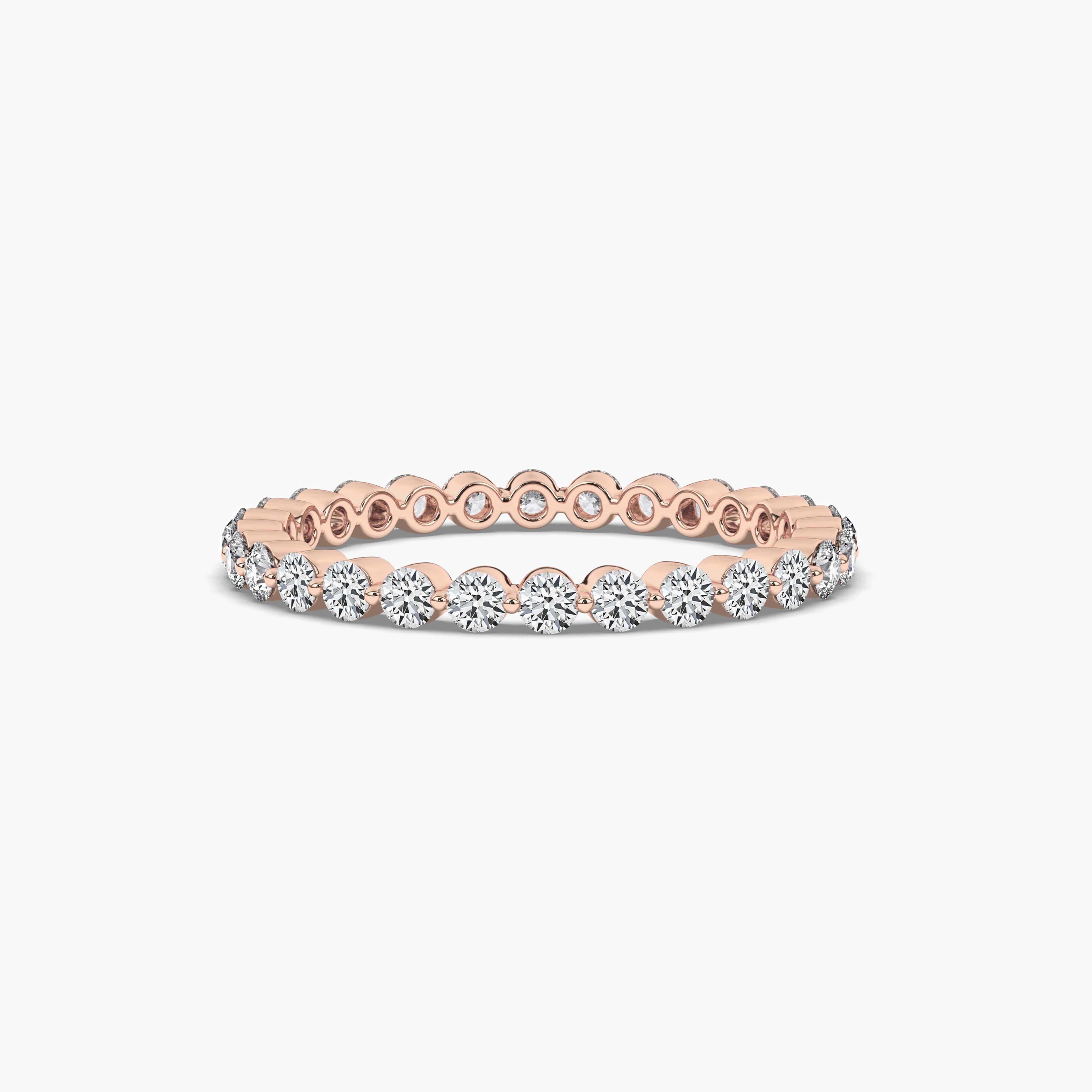 MOISSANITE BAR SETTING WEDDING BAND IN ROSE GOLD