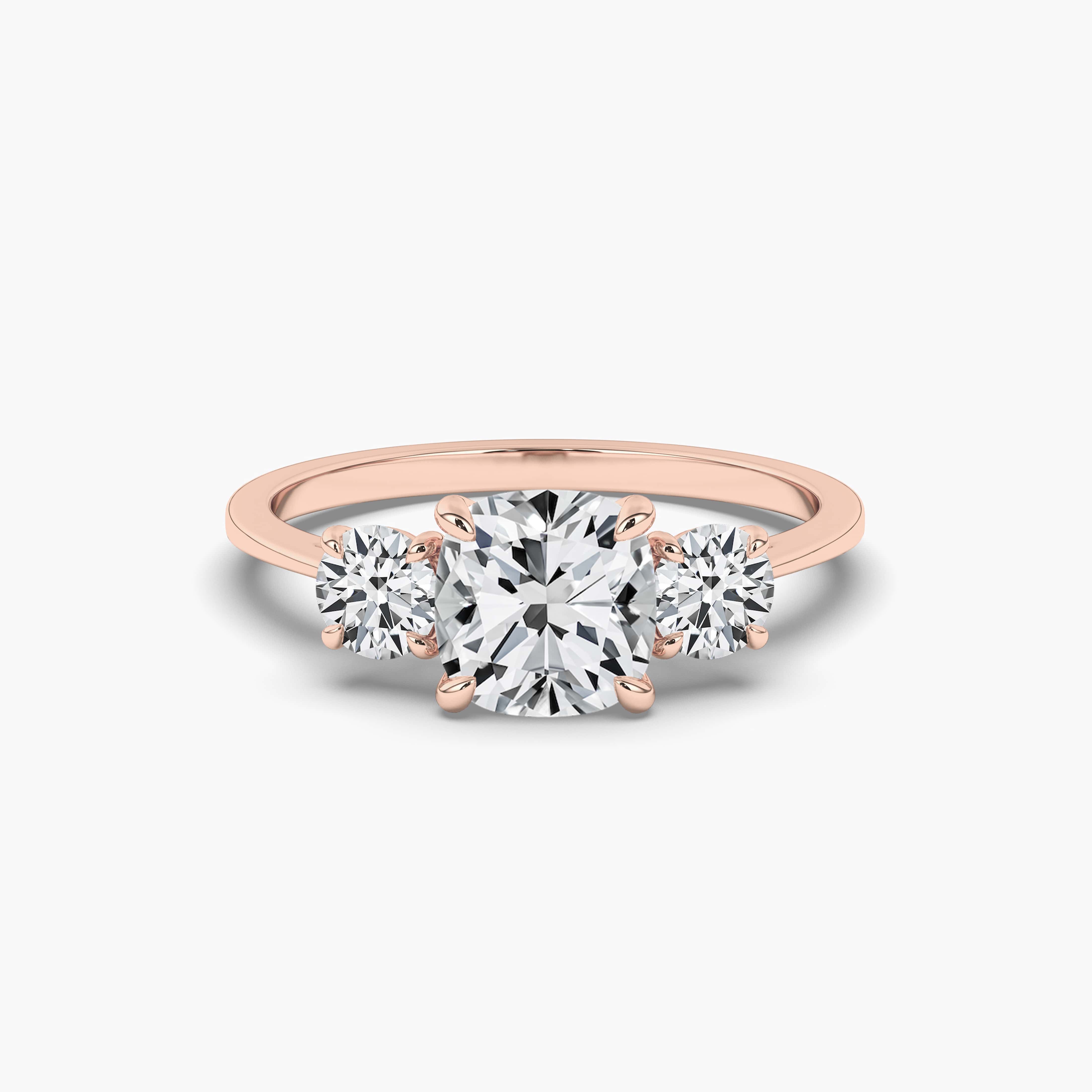  Moissanite Halo Engagement Ring Rose gold