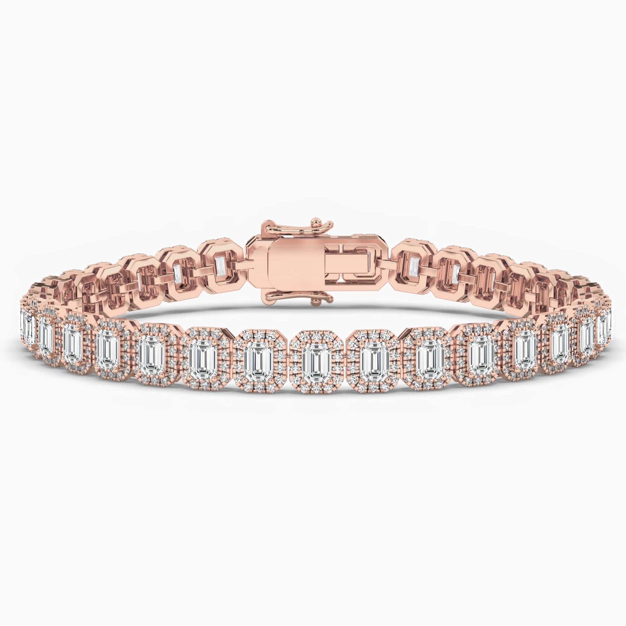 NATURAL DIAMOND TENNIS BRACELET - EMERALD CUT DIAMONDS